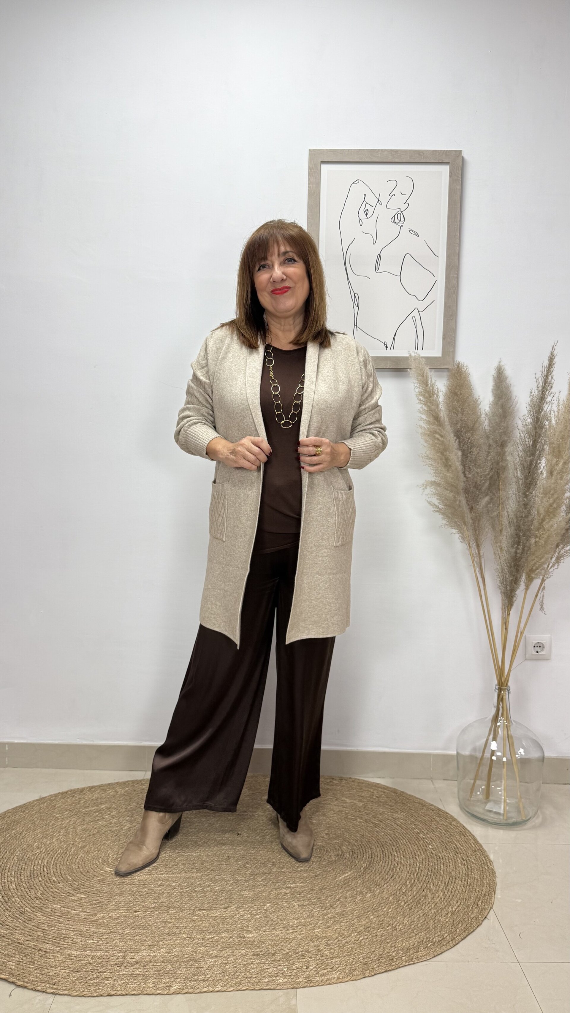 Rebeca Smoking Trenzada Beige - 2