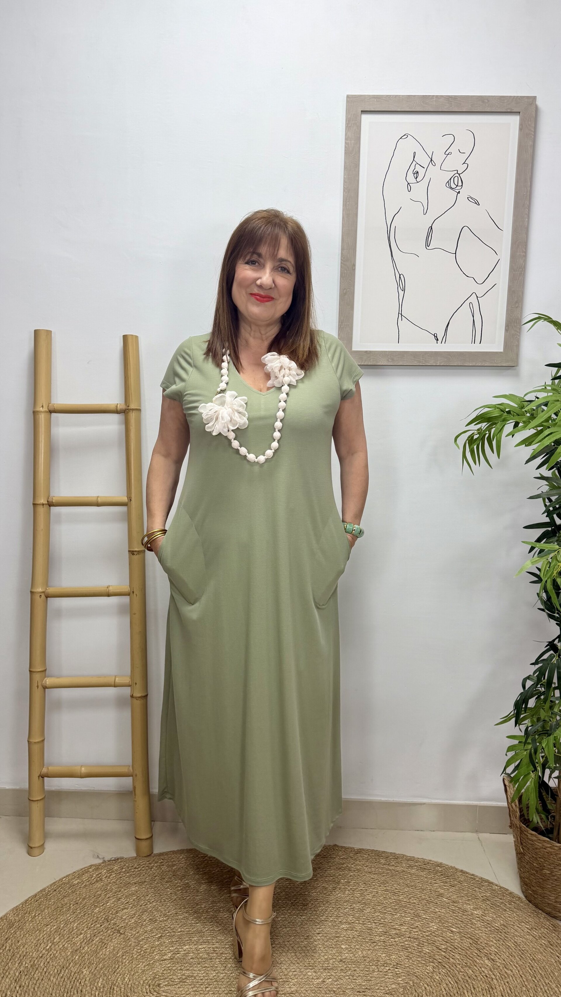 Vestido Carlota Verde Amelia - 1