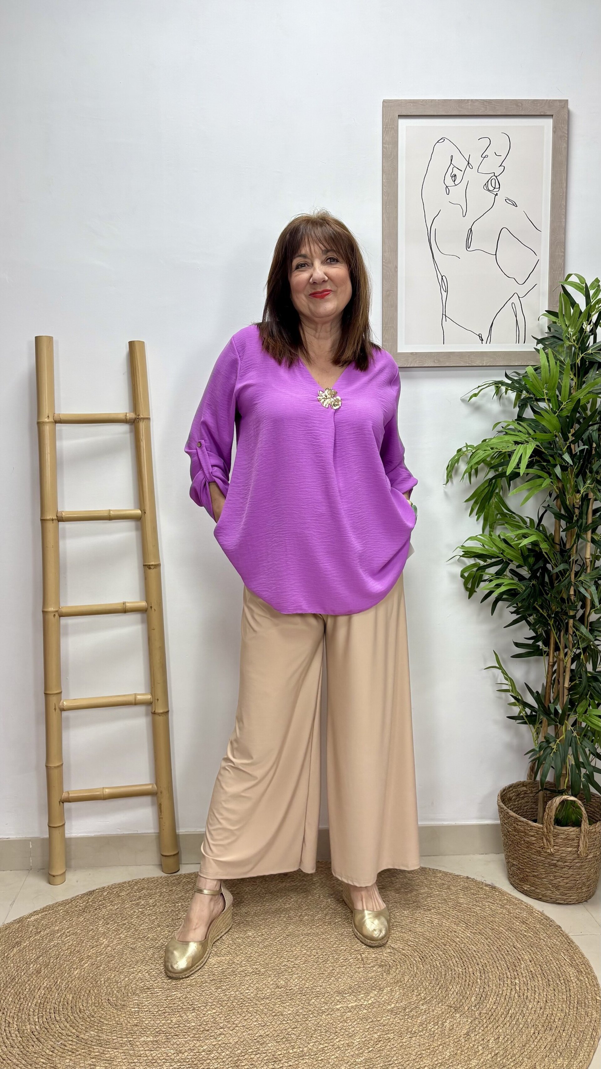 Blusa Flor Malva - 1