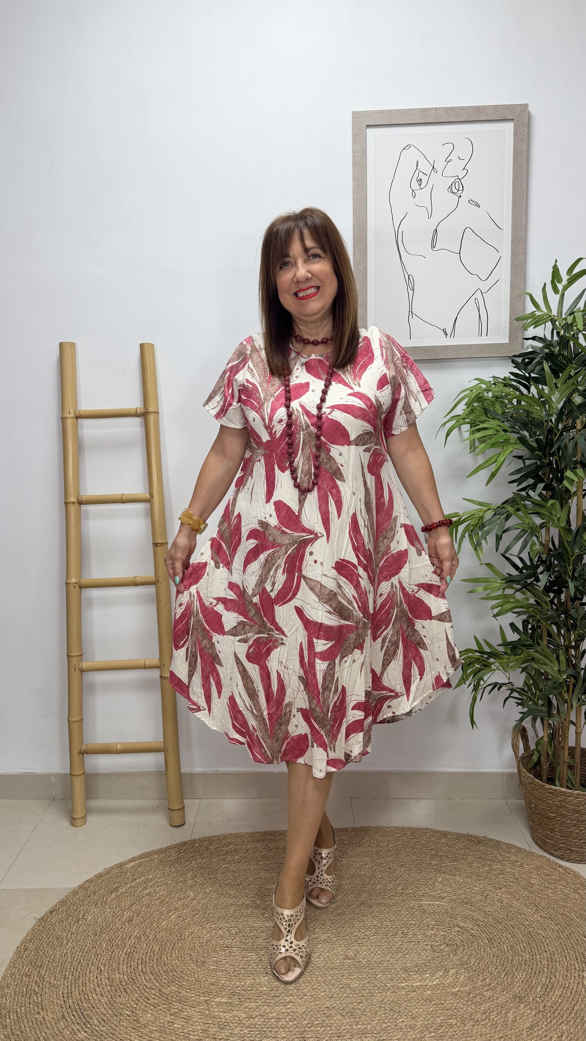 Vestido Tropical Burdeos - 2