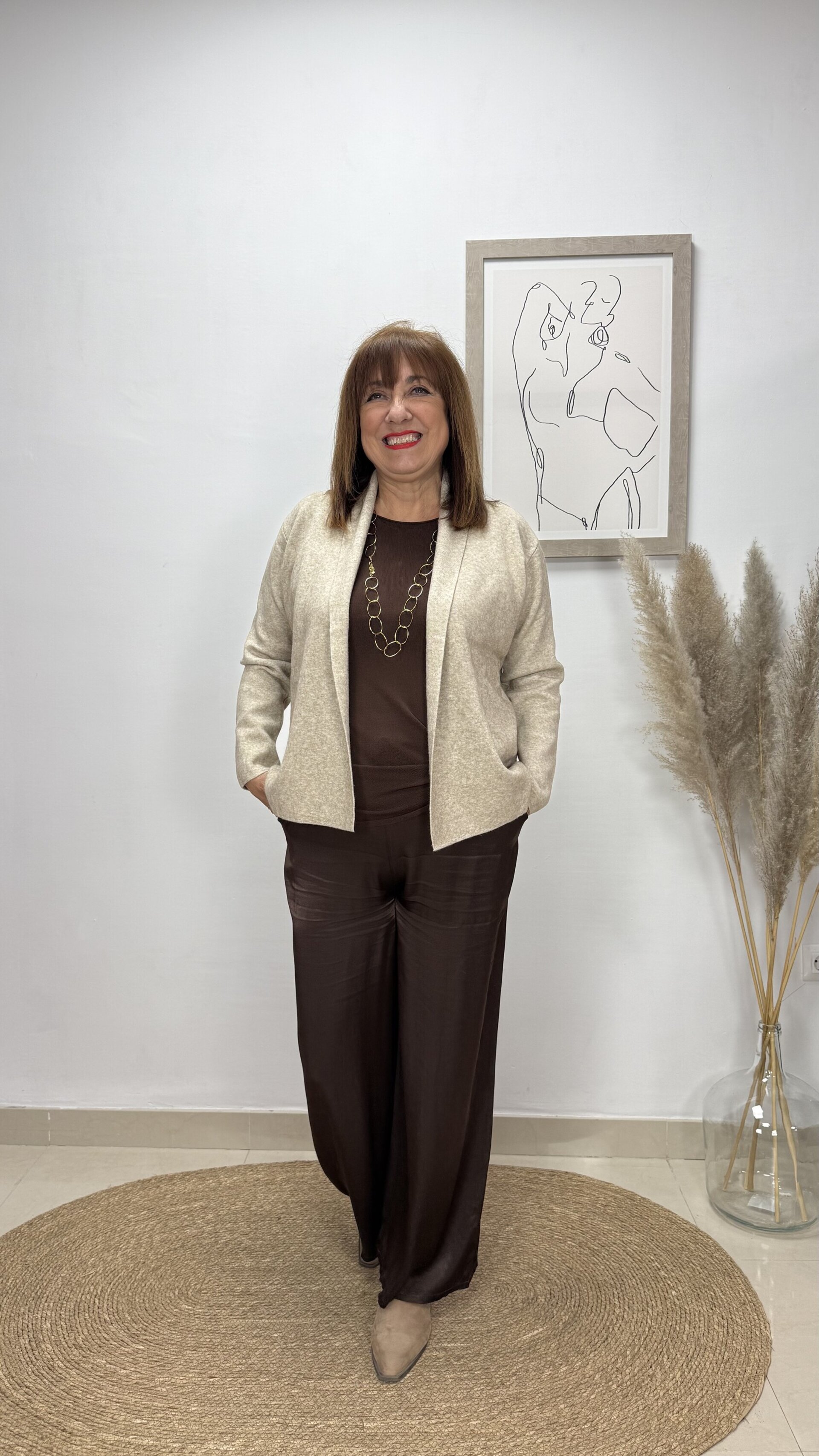 Rebeca Smoking Corto Beige Oscuro - 2