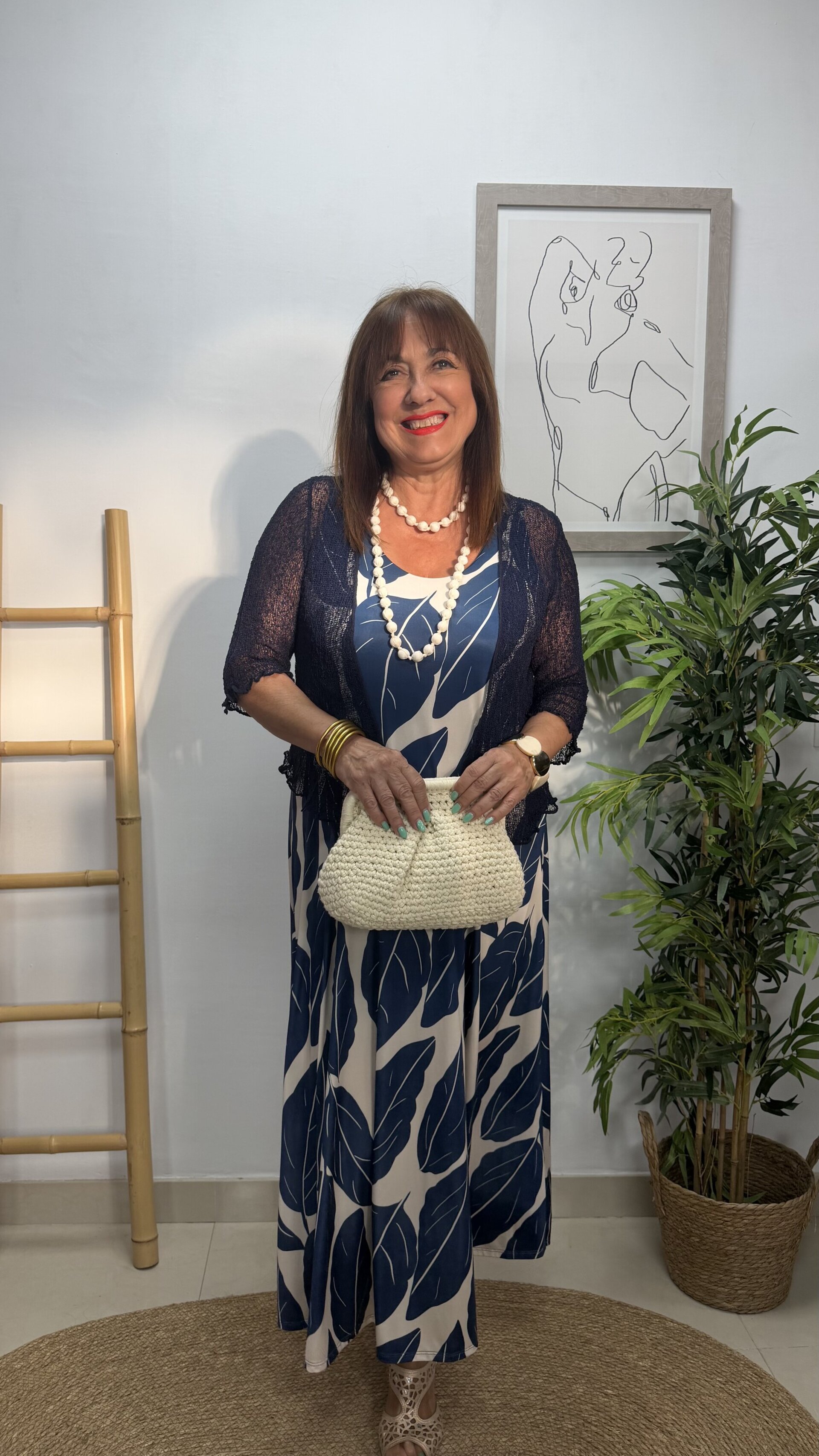 Vestido Hojas Azul - 1