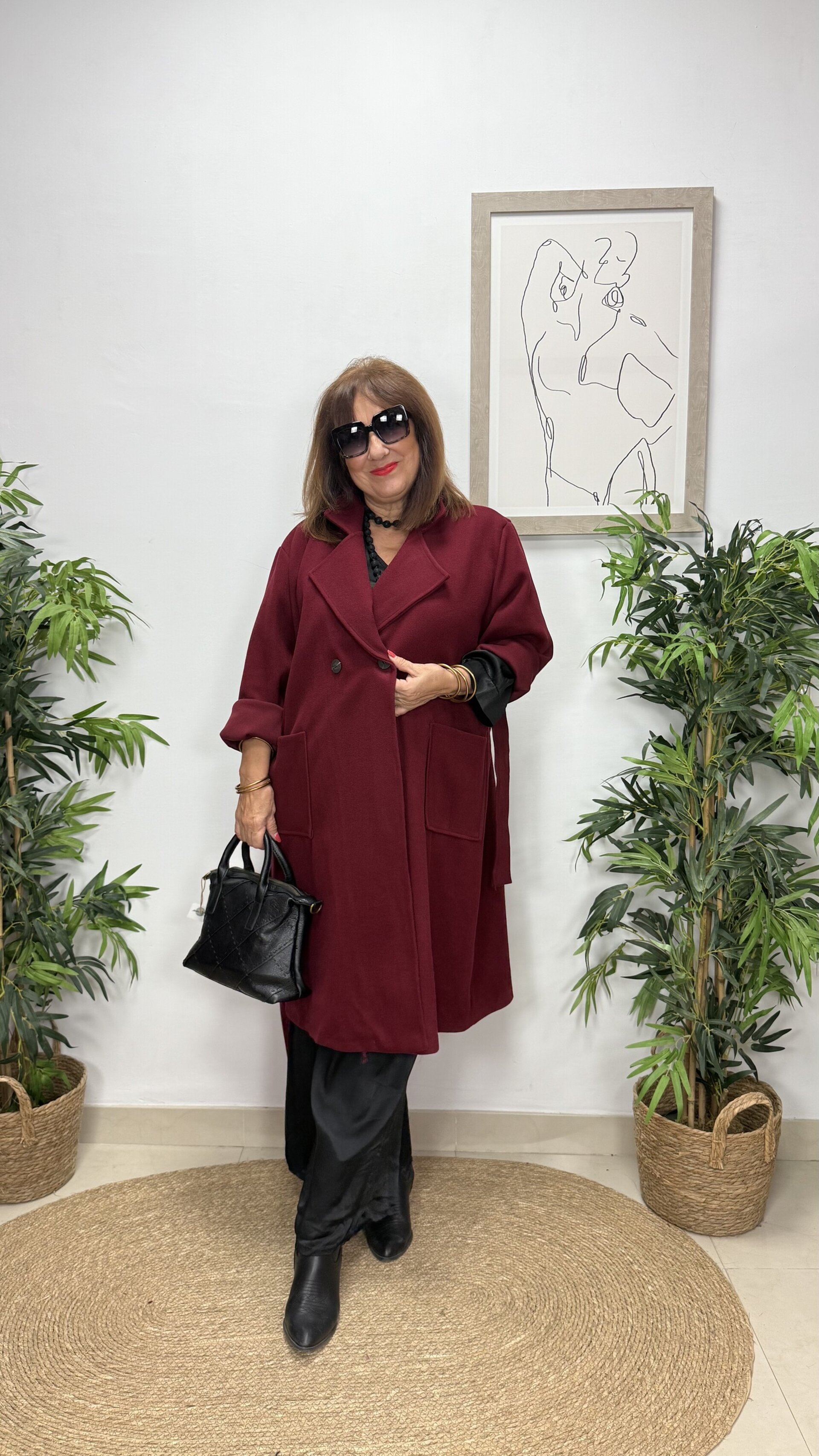 Abrigo Cruzado Burdeos - 1