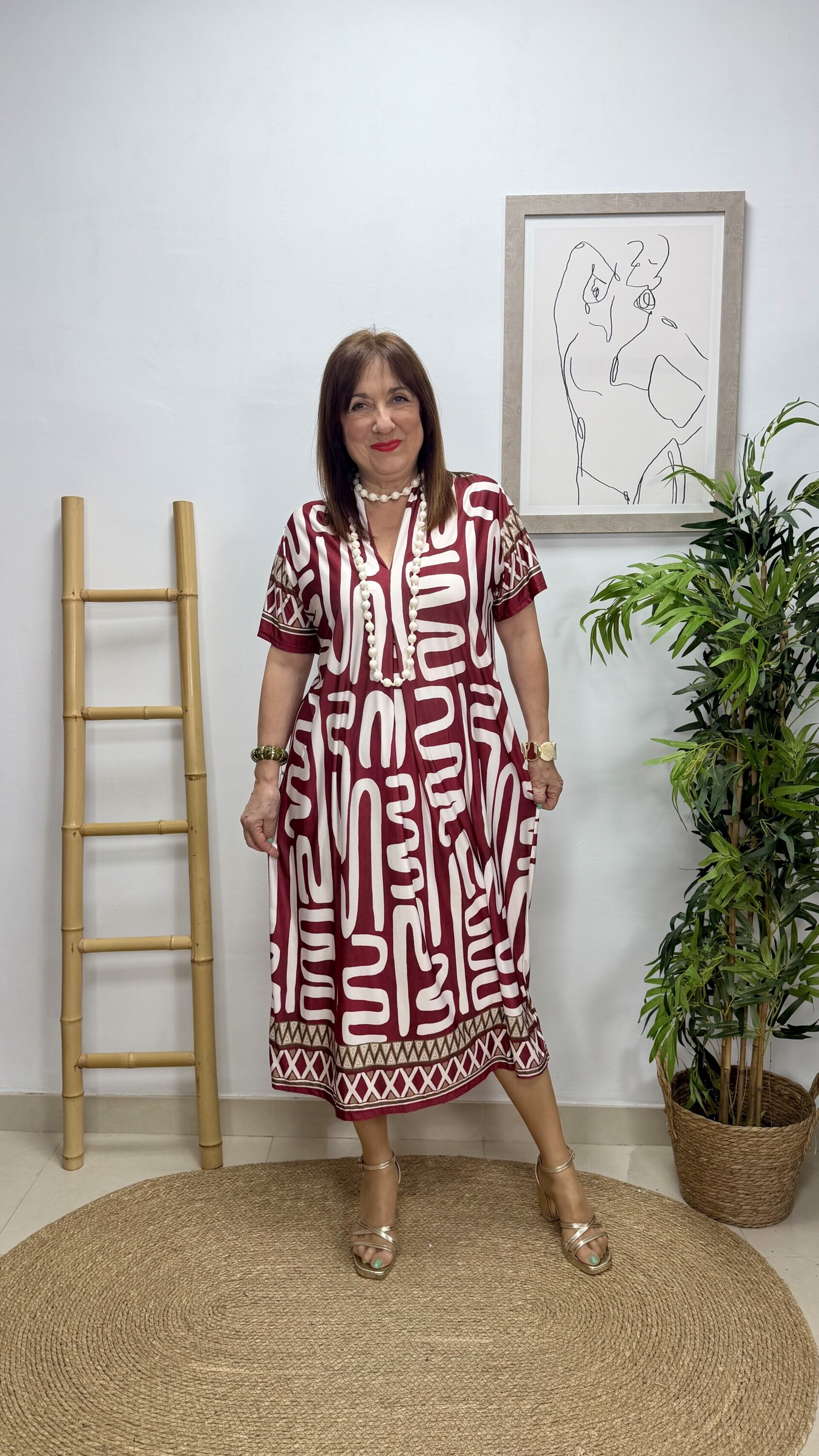 Vestido Cefe Burdeos - 1