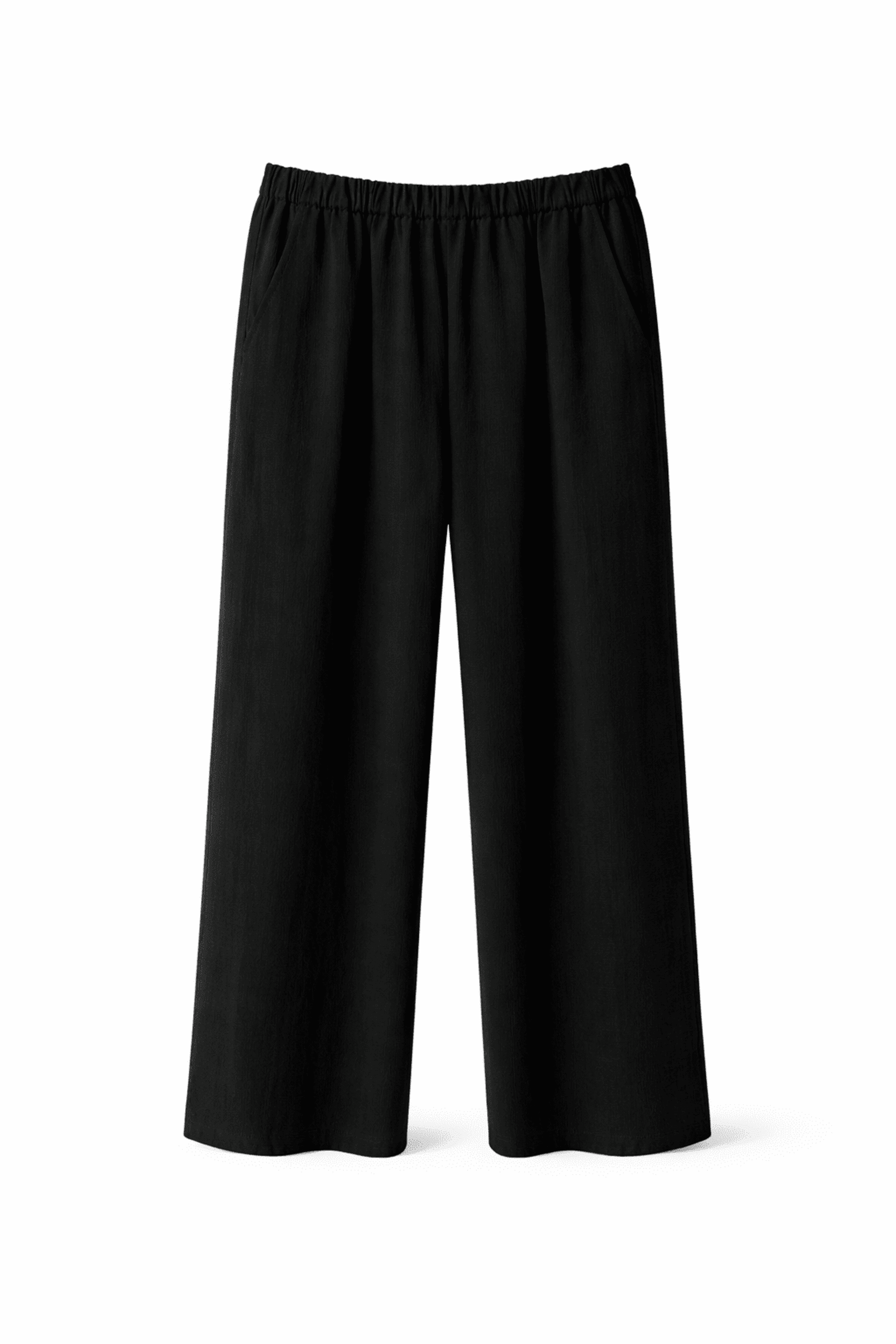 Pantalón Crepe Bolsillo Negro - 1