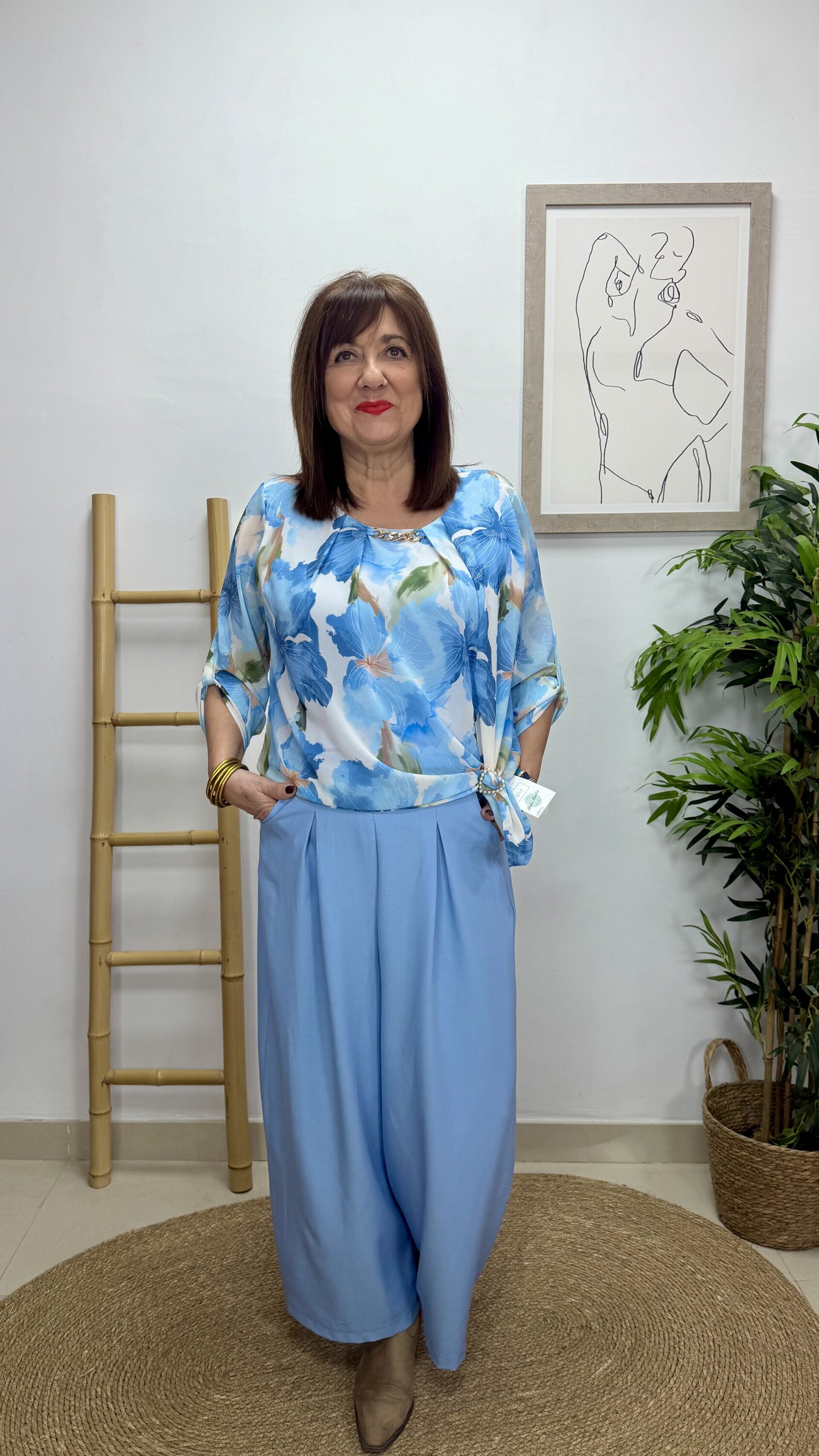 Blusa Hebilla Azul - 1