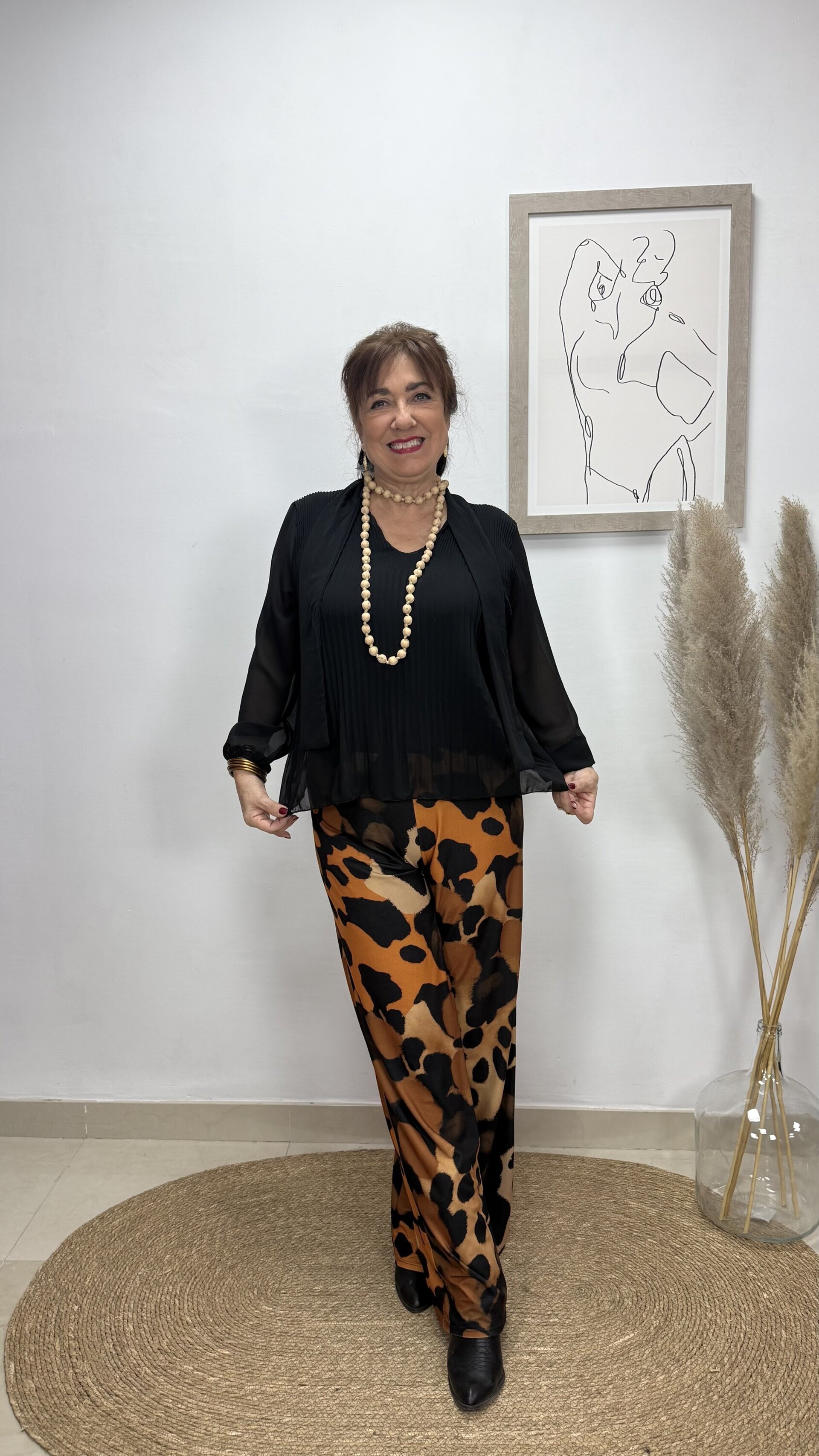 Blusa Microplisado Lazo Oscuro - 1