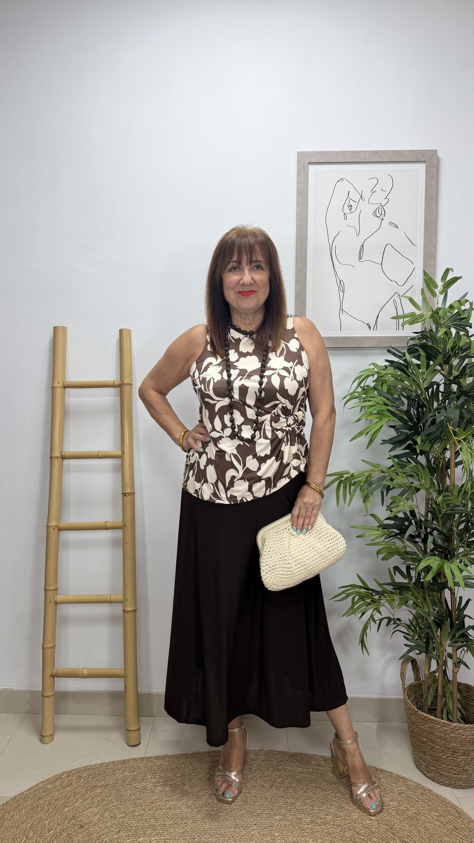 Falda Lisa Marrón - 2