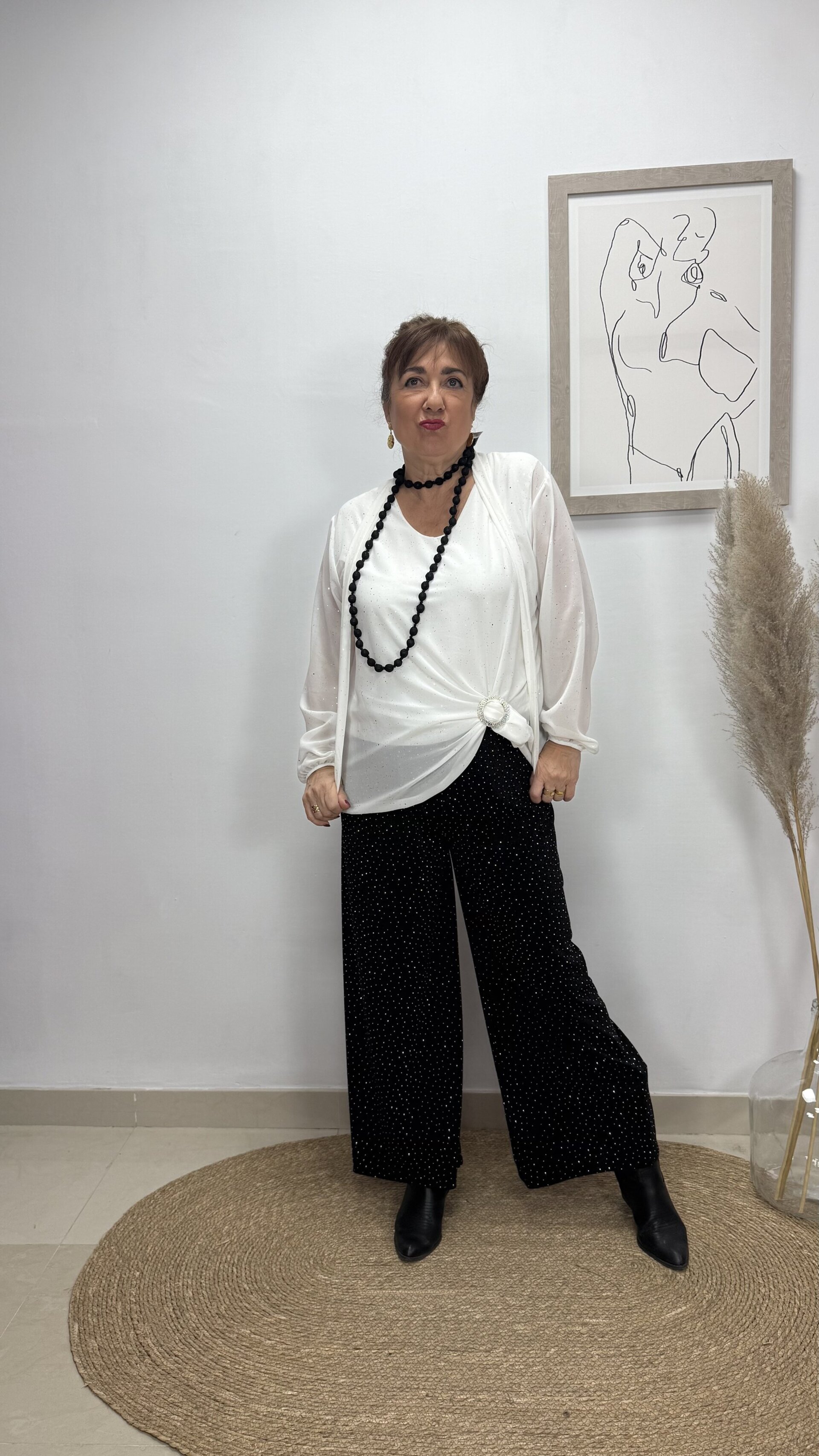 Blusa Brillo Lazo Blanco - 1