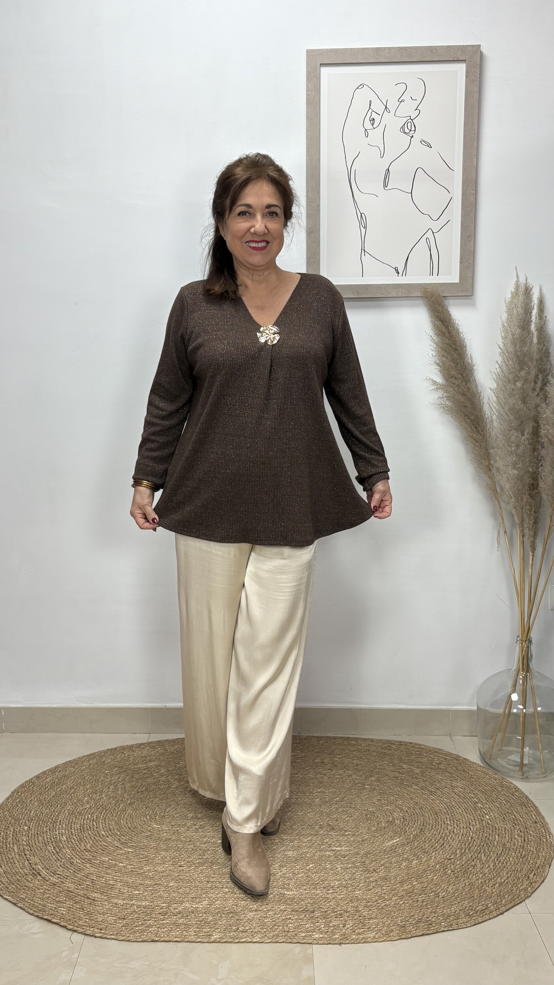 Jersey Flor Marrón - 1