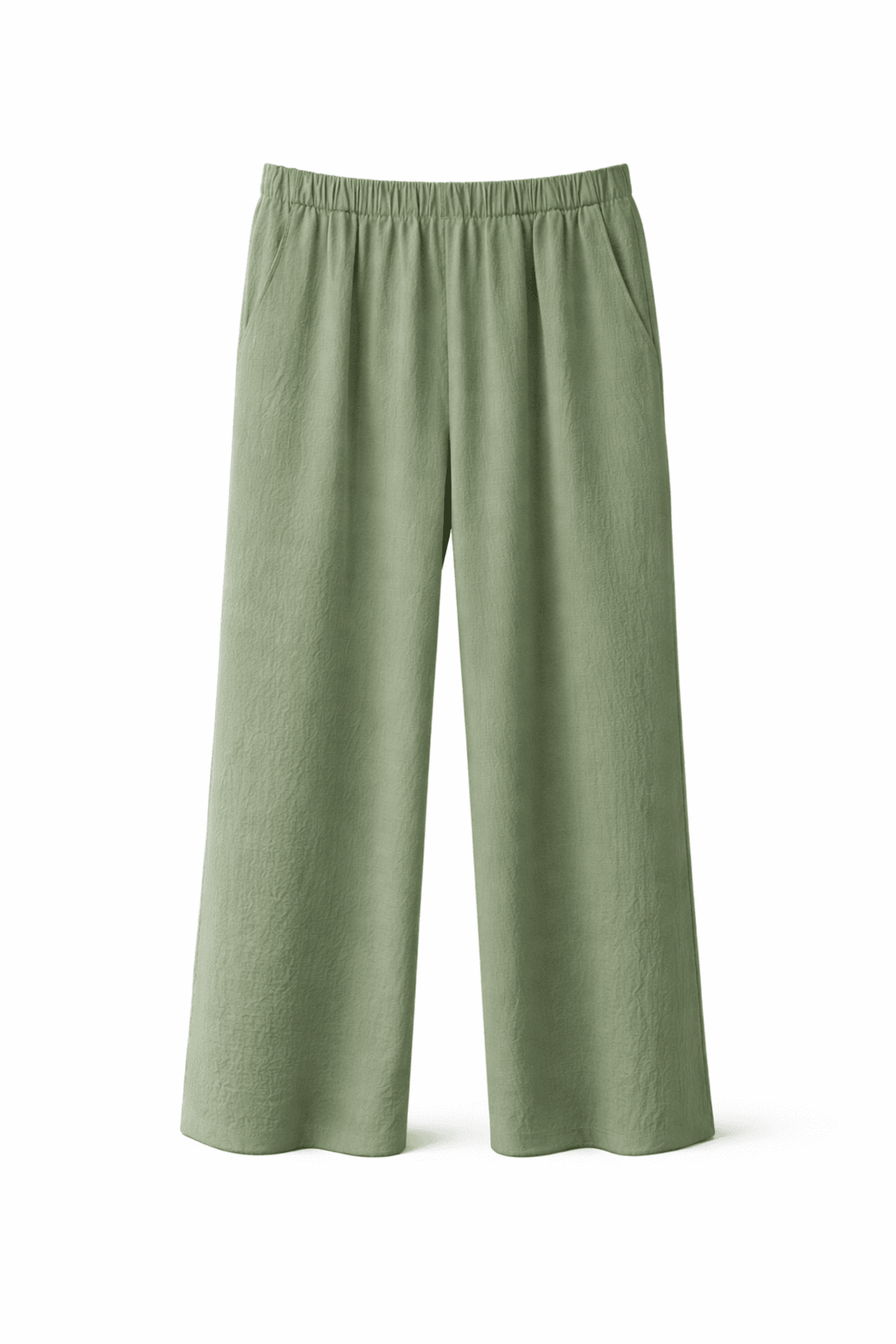 Pantalón Crepe Bolsillo Verde Amelia - 1