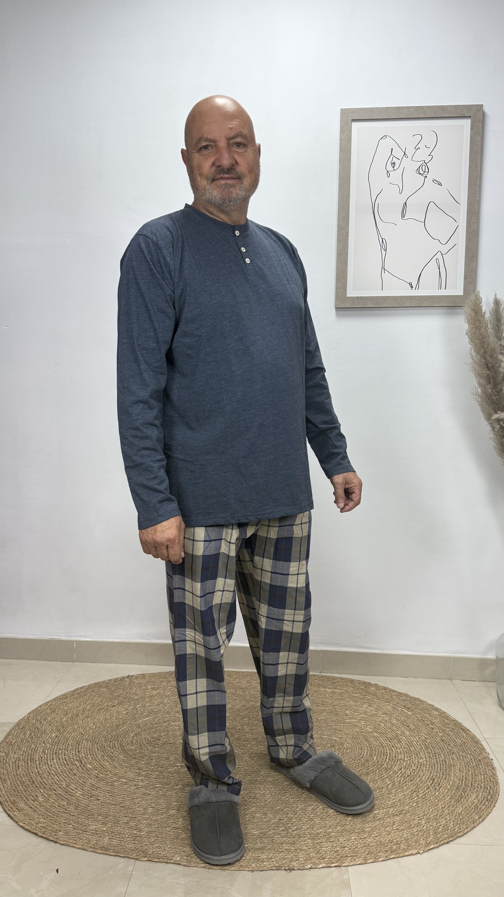 Pijama Azul Carlos Córdoba Cuadros Hombre - 3