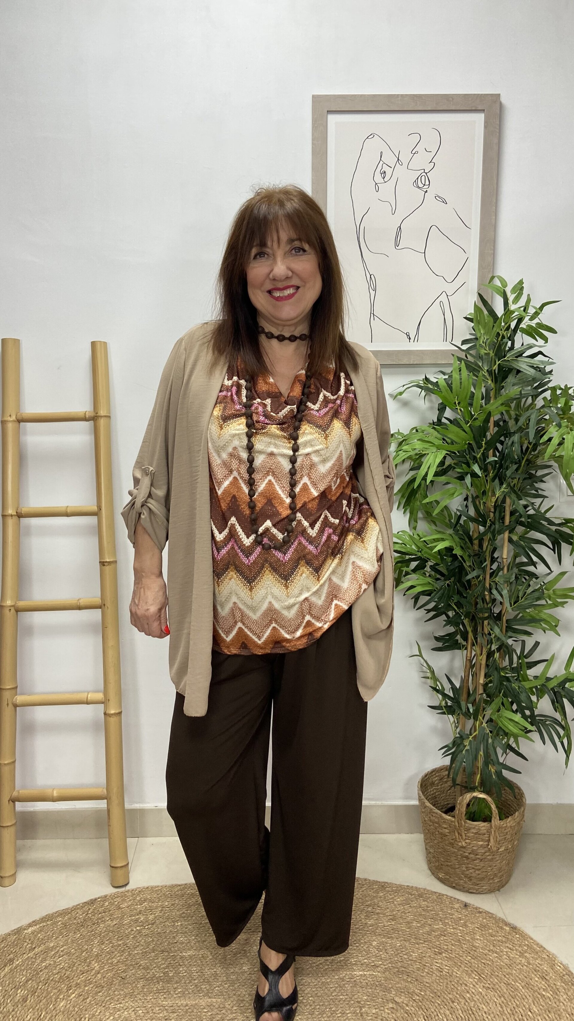 Blusa Chaqueta Integrada Camel - 1