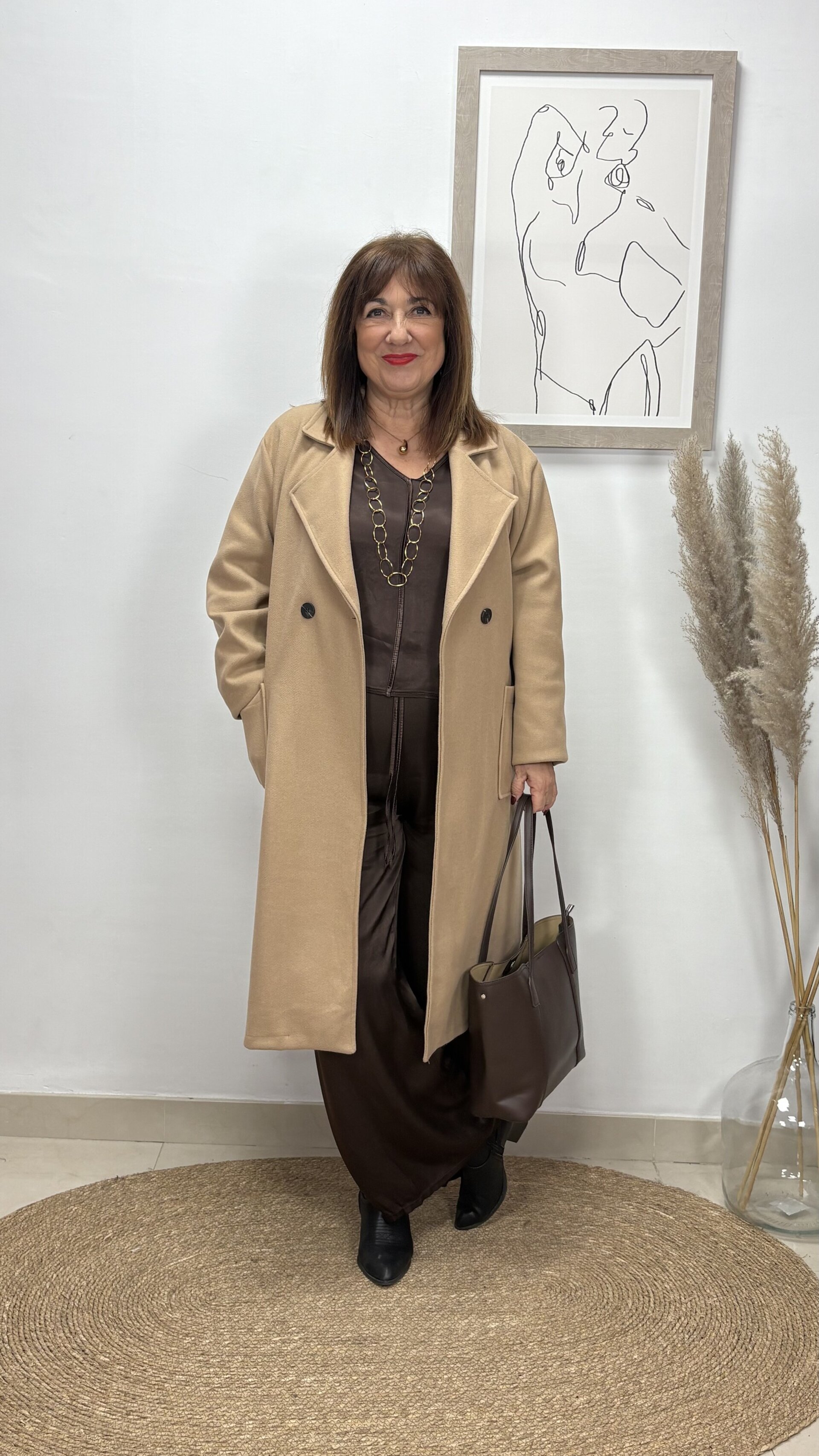 Abrigo Cruzado Camel - 1