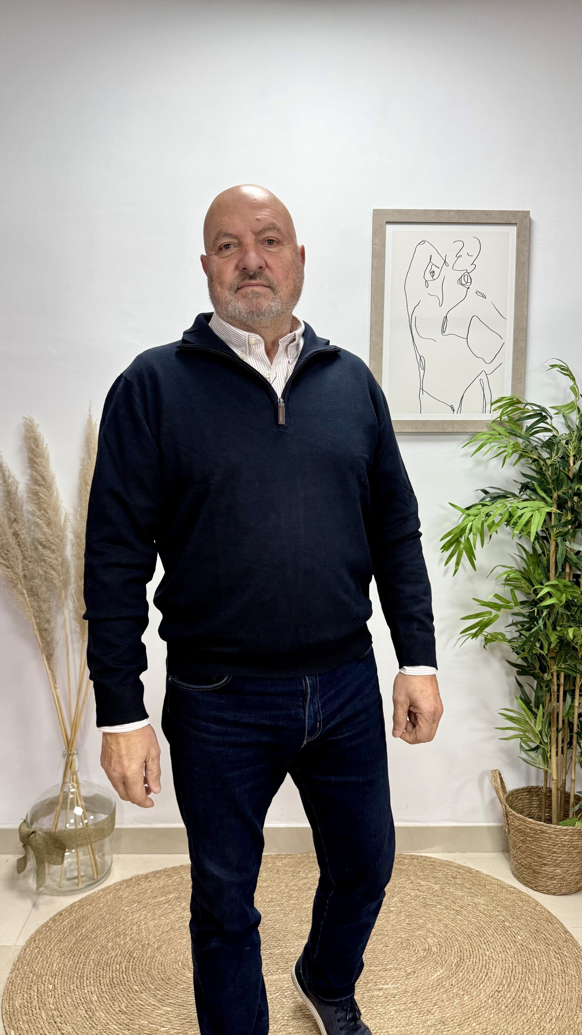 Jersey Media Cremallera - Azul Marino - 3