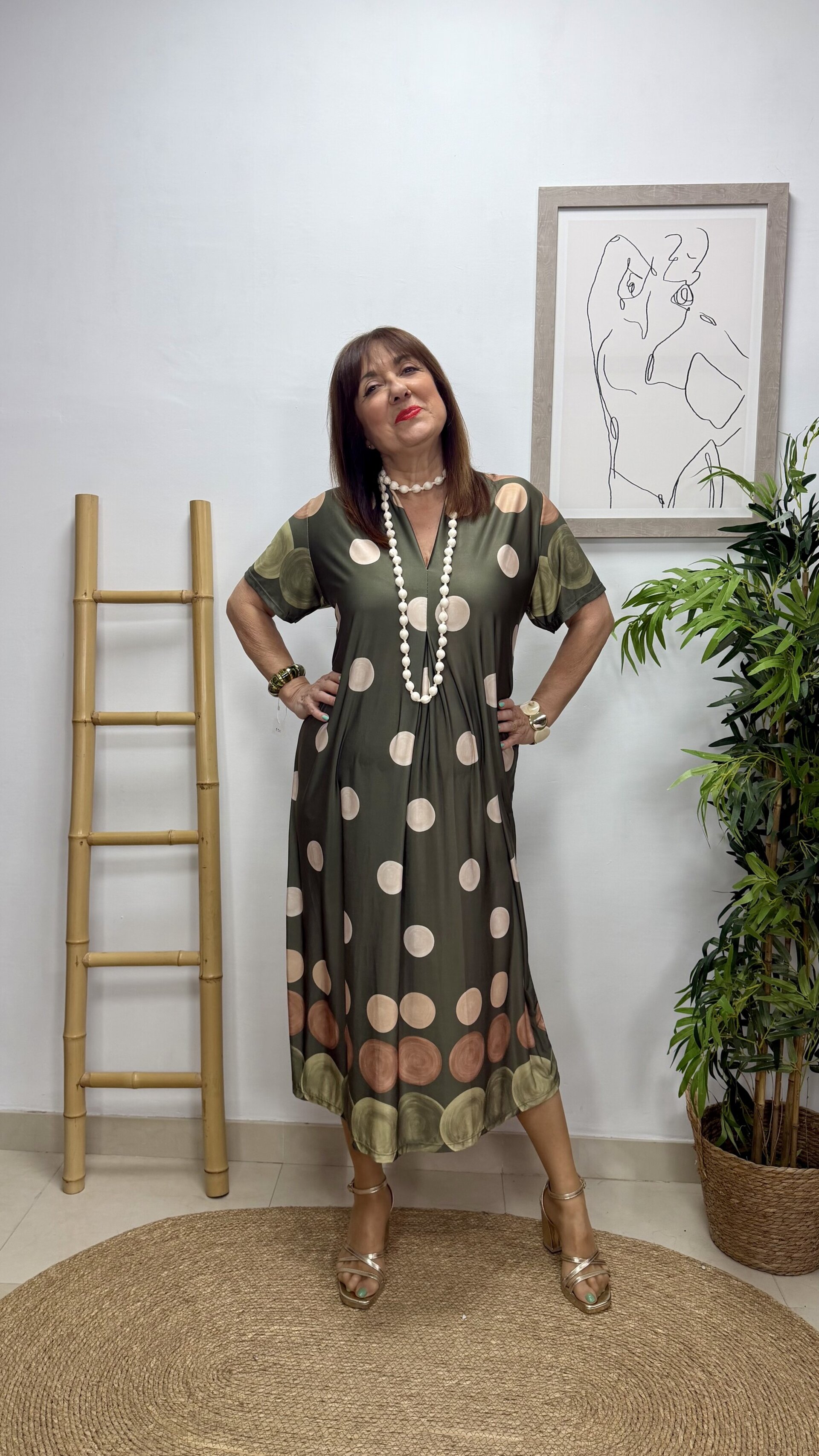 Vestido Lunar Cenefa Verde - 2