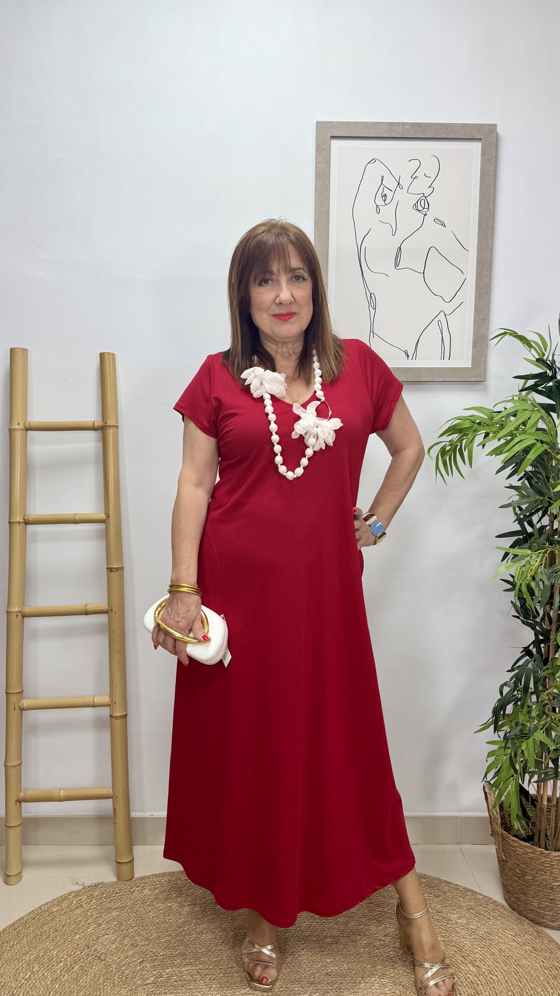 Vestido Carlota Burdeos - 1