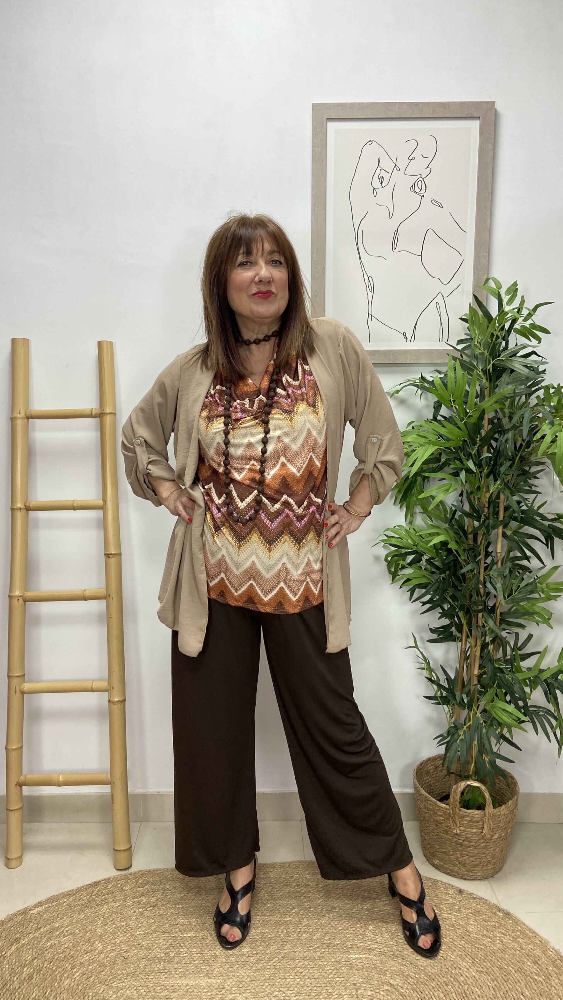 Blusa Chaqueta Integrada Camel - 2