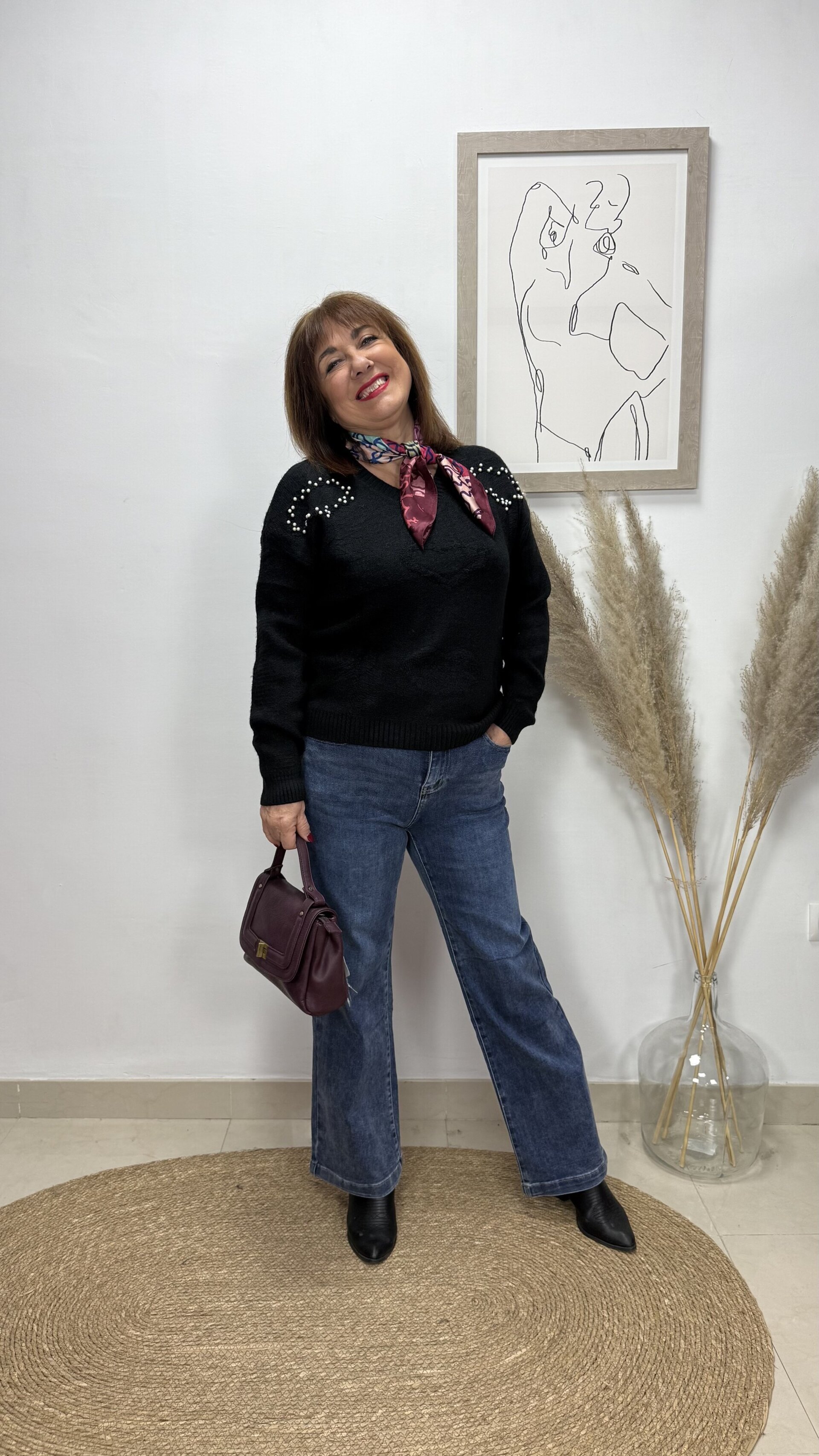 Jersey Corazón Perlas Negro - 2