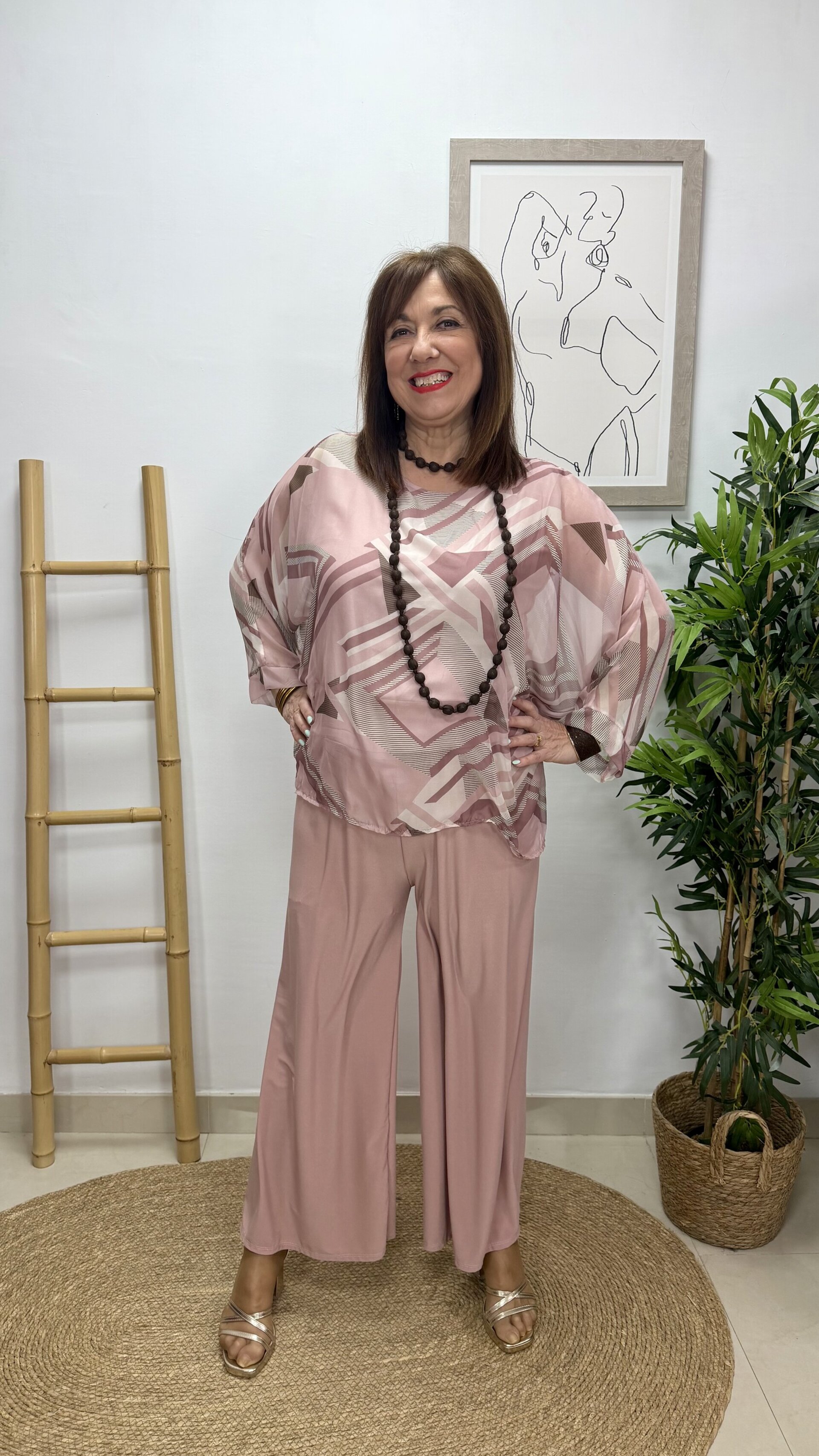 Blusa Geométrica Rosa - 1