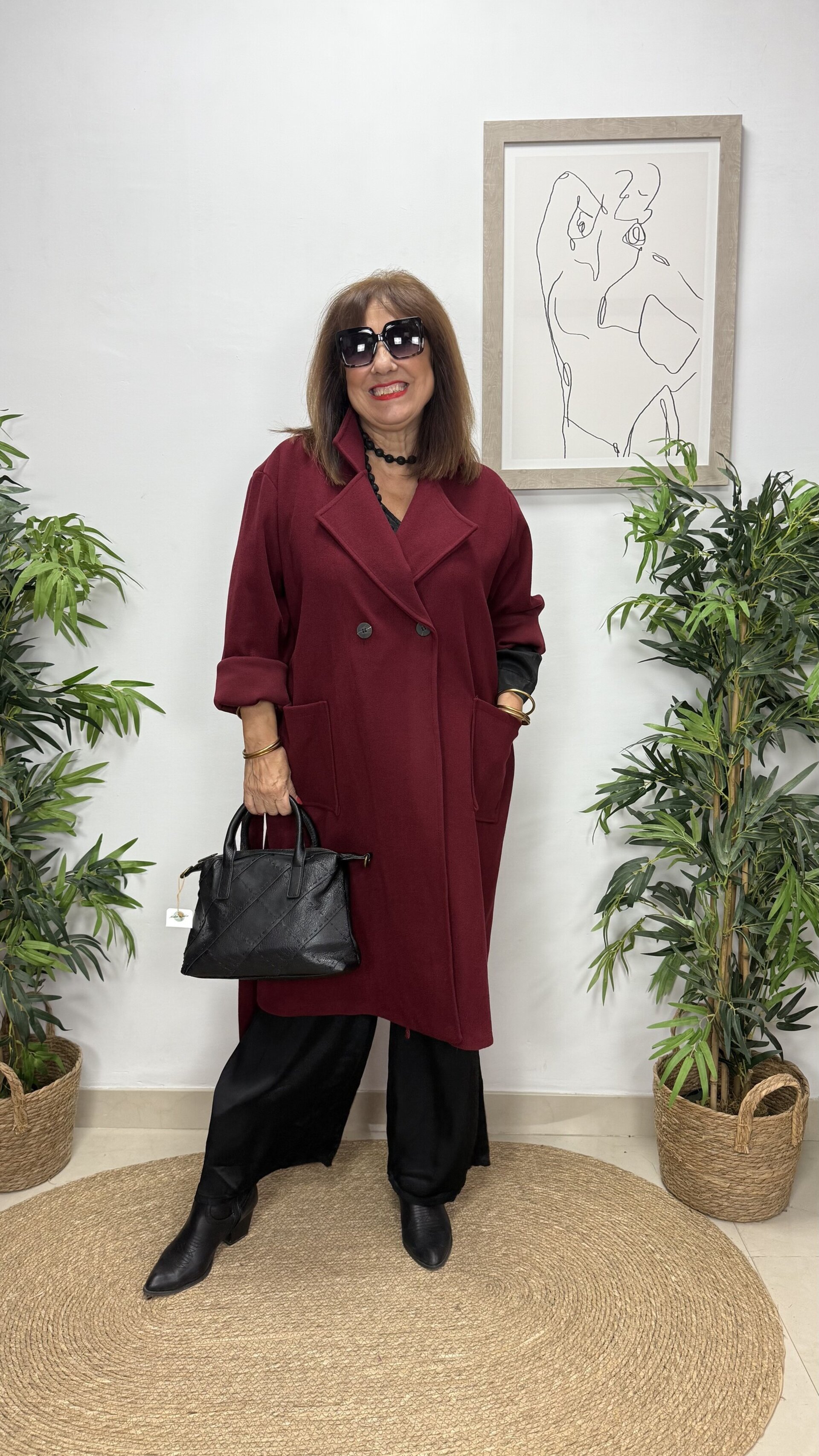 Abrigo Cruzado Burdeos - 2