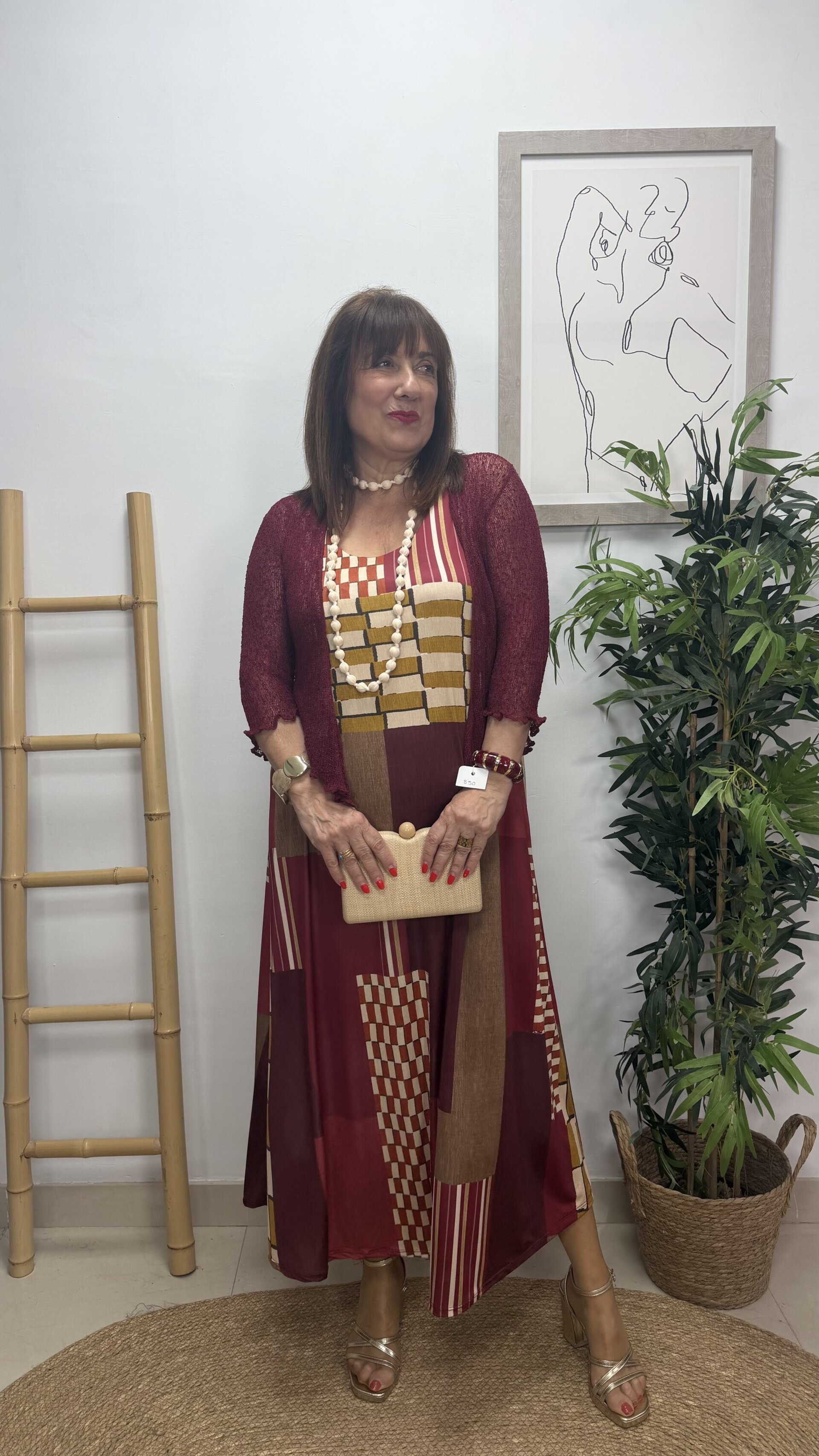 Vestido Mosaico Burdeos - 1