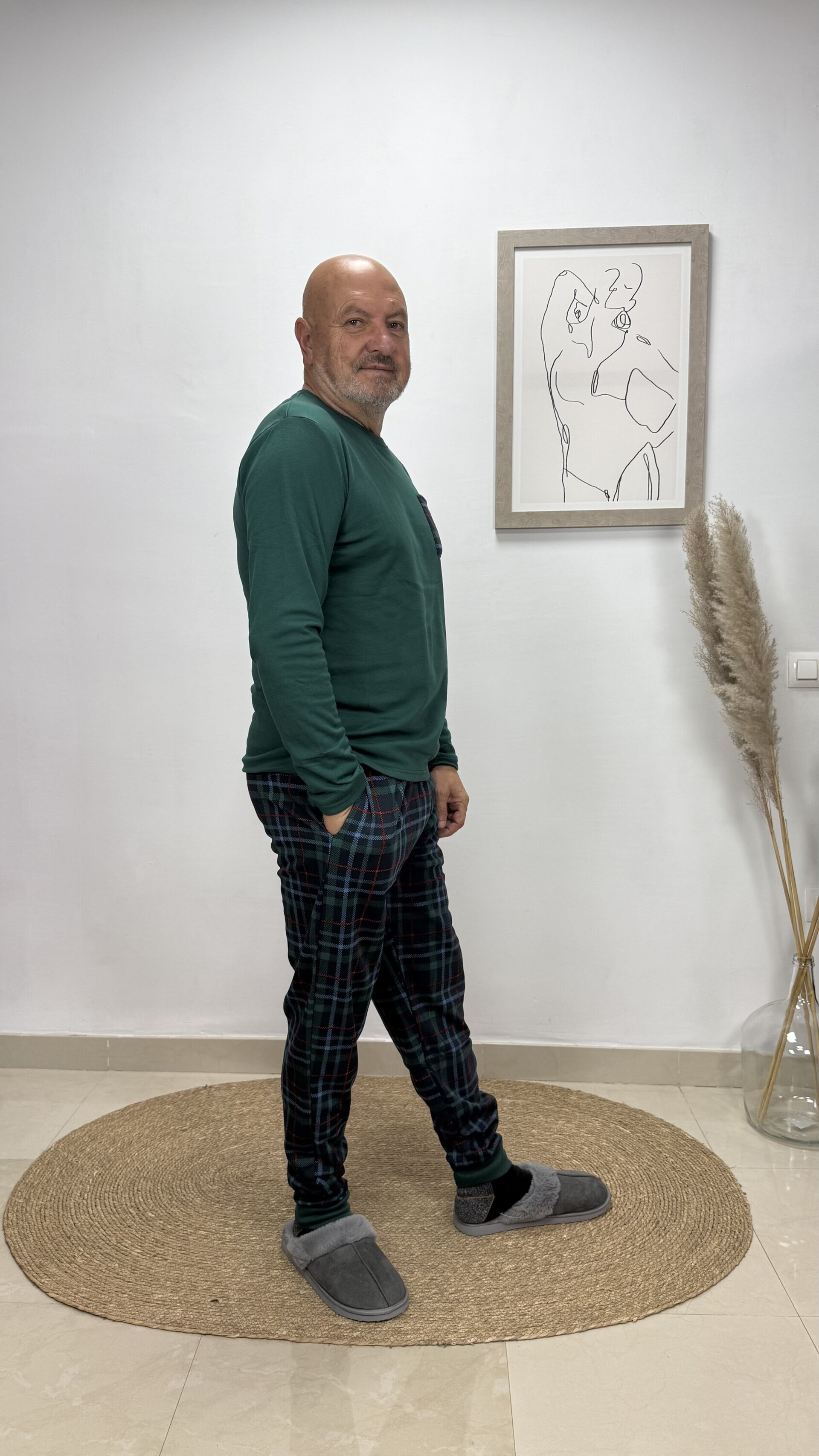 Pijama Cuadros Verde Hombre - 3