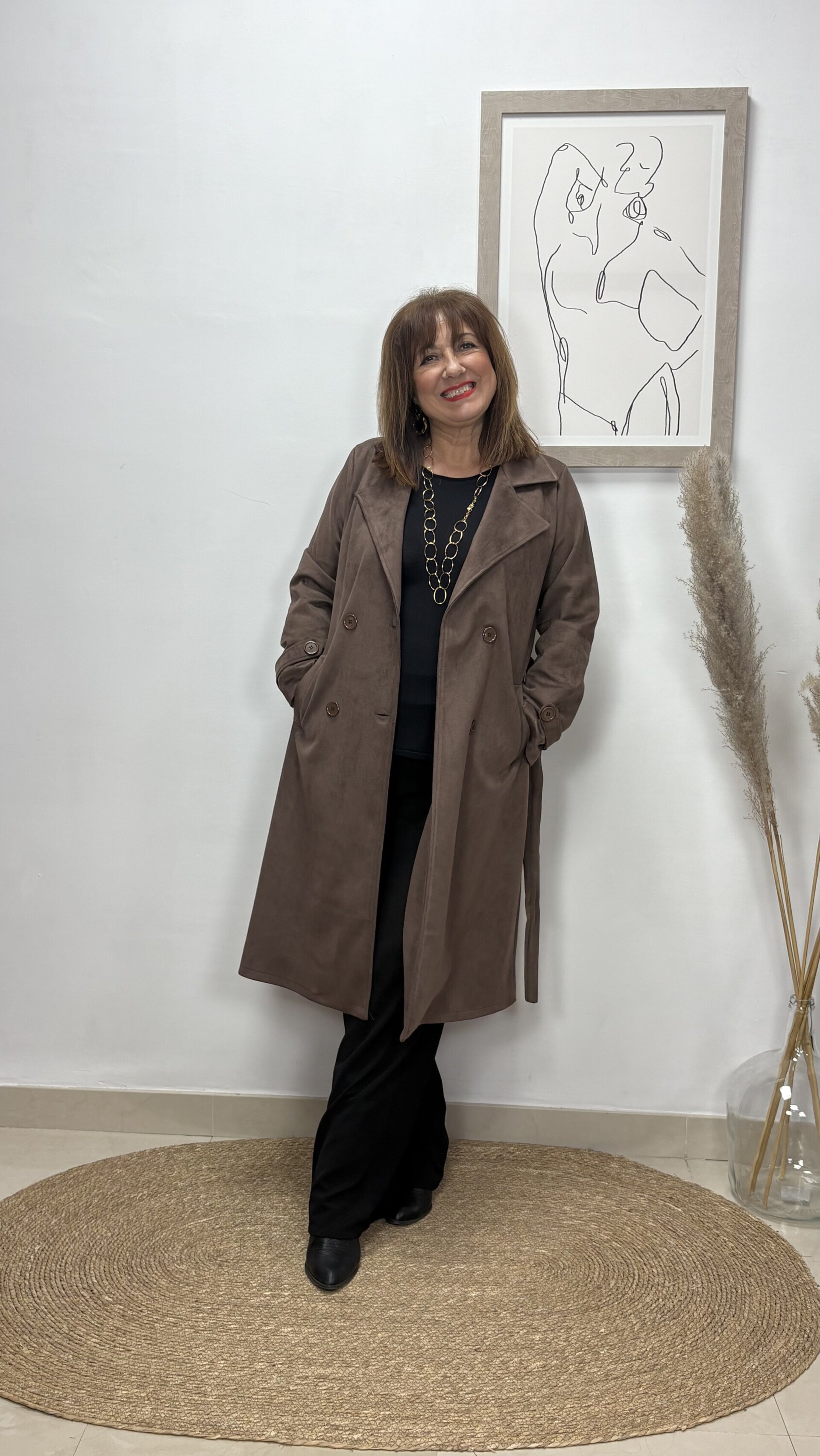 Abrigo Ante Marrón - 1