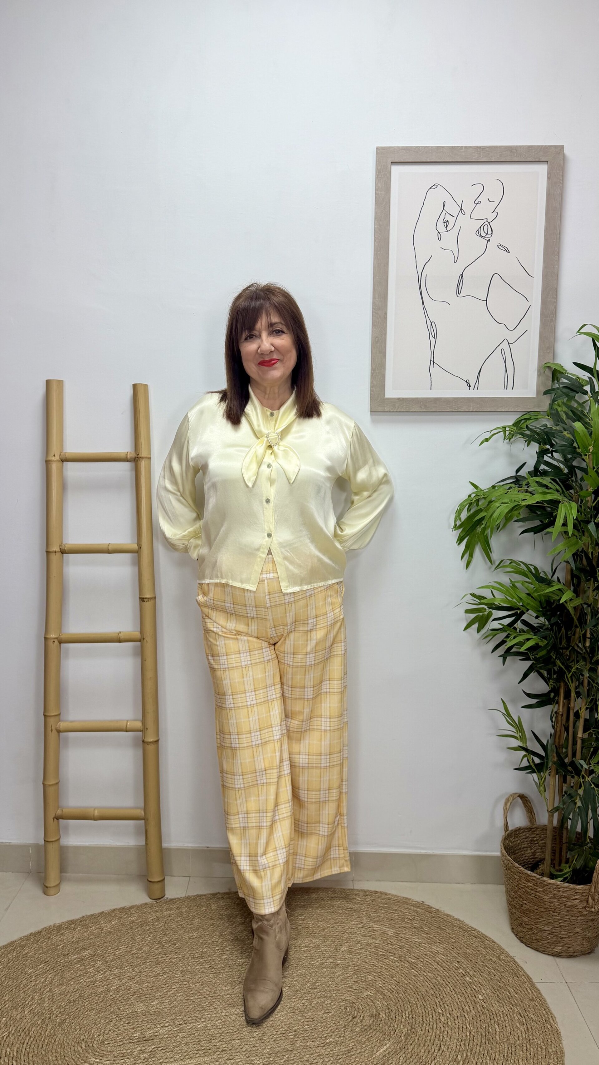 Pantalón Cuadros Amarillo - 2