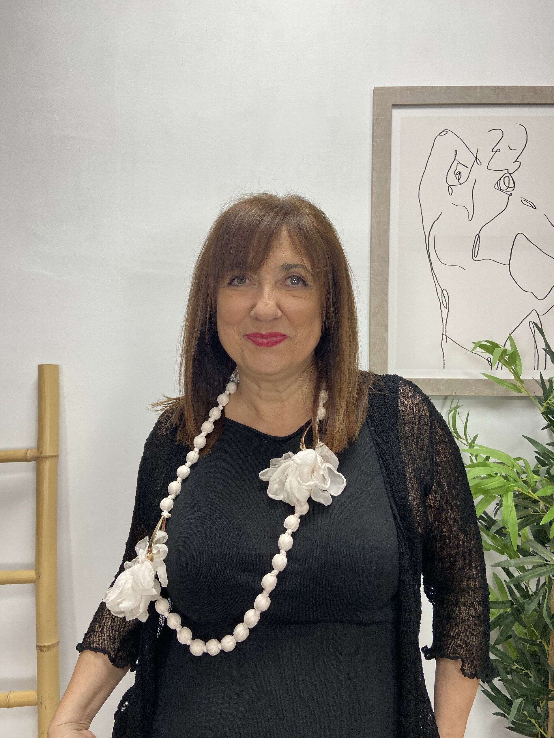 Collar Flor Acero Beige - 1