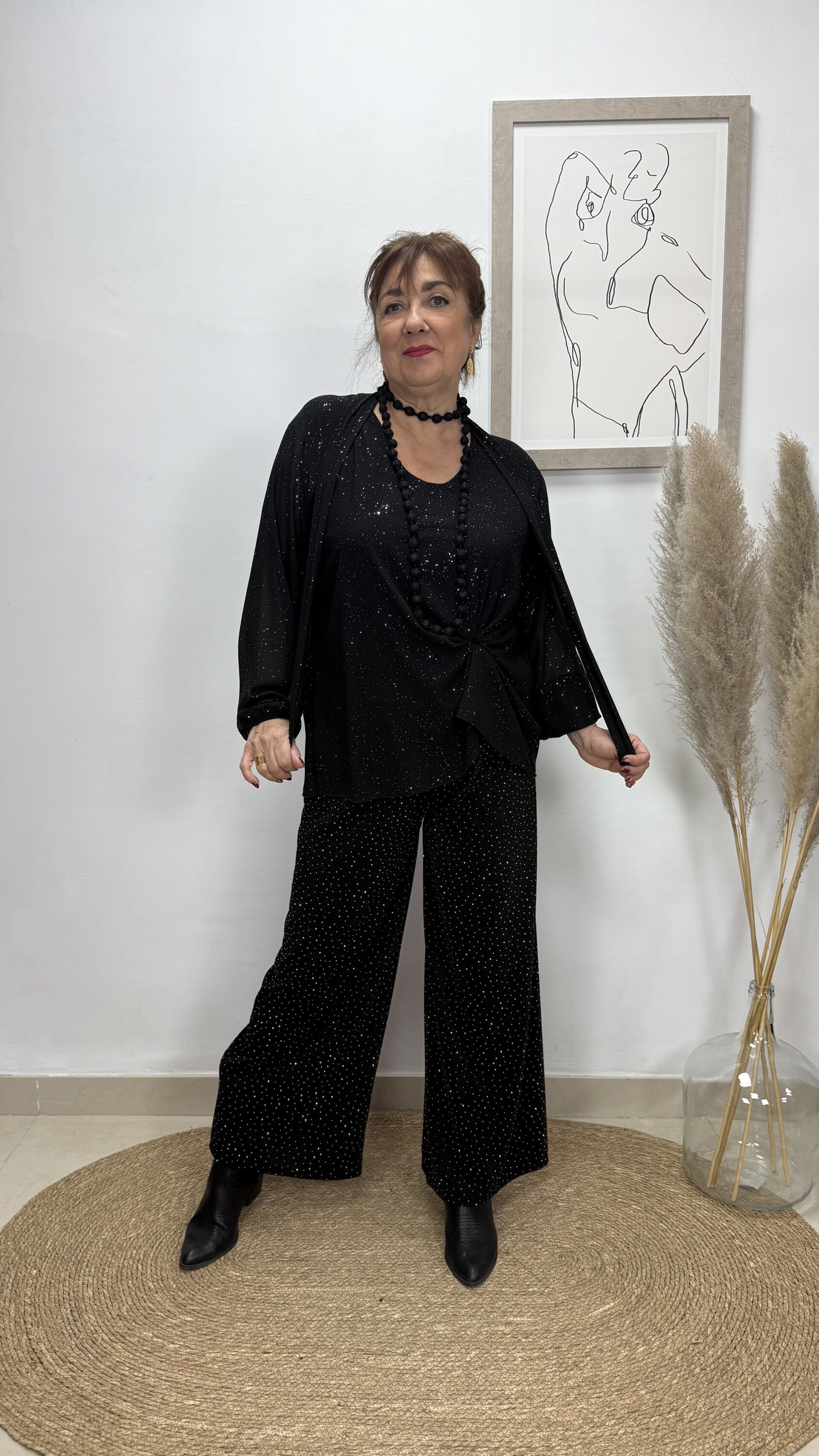 Blusa Brillo Lazo Negro - 2