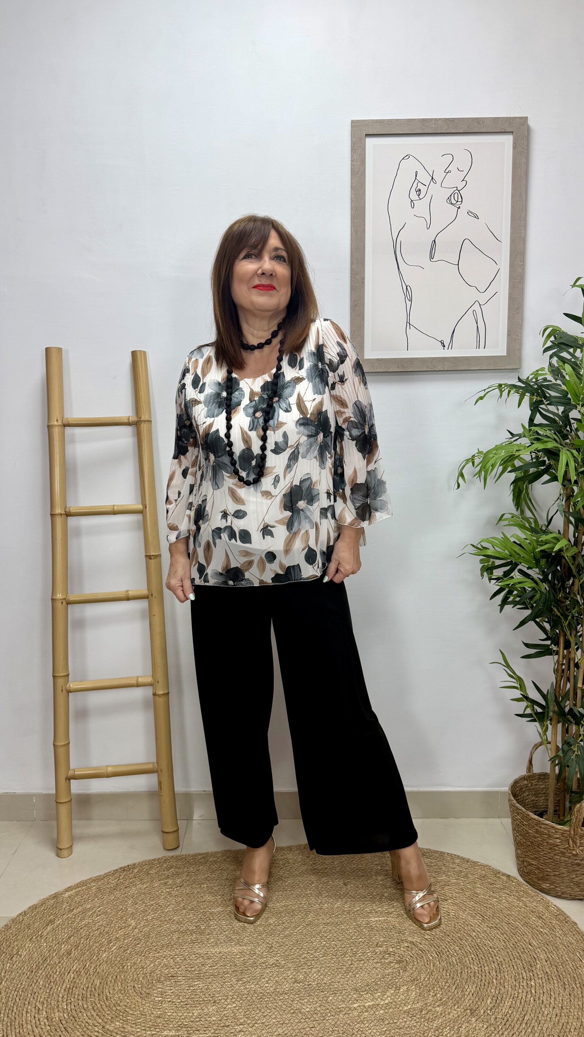 Blusa Flor Plisada - 1