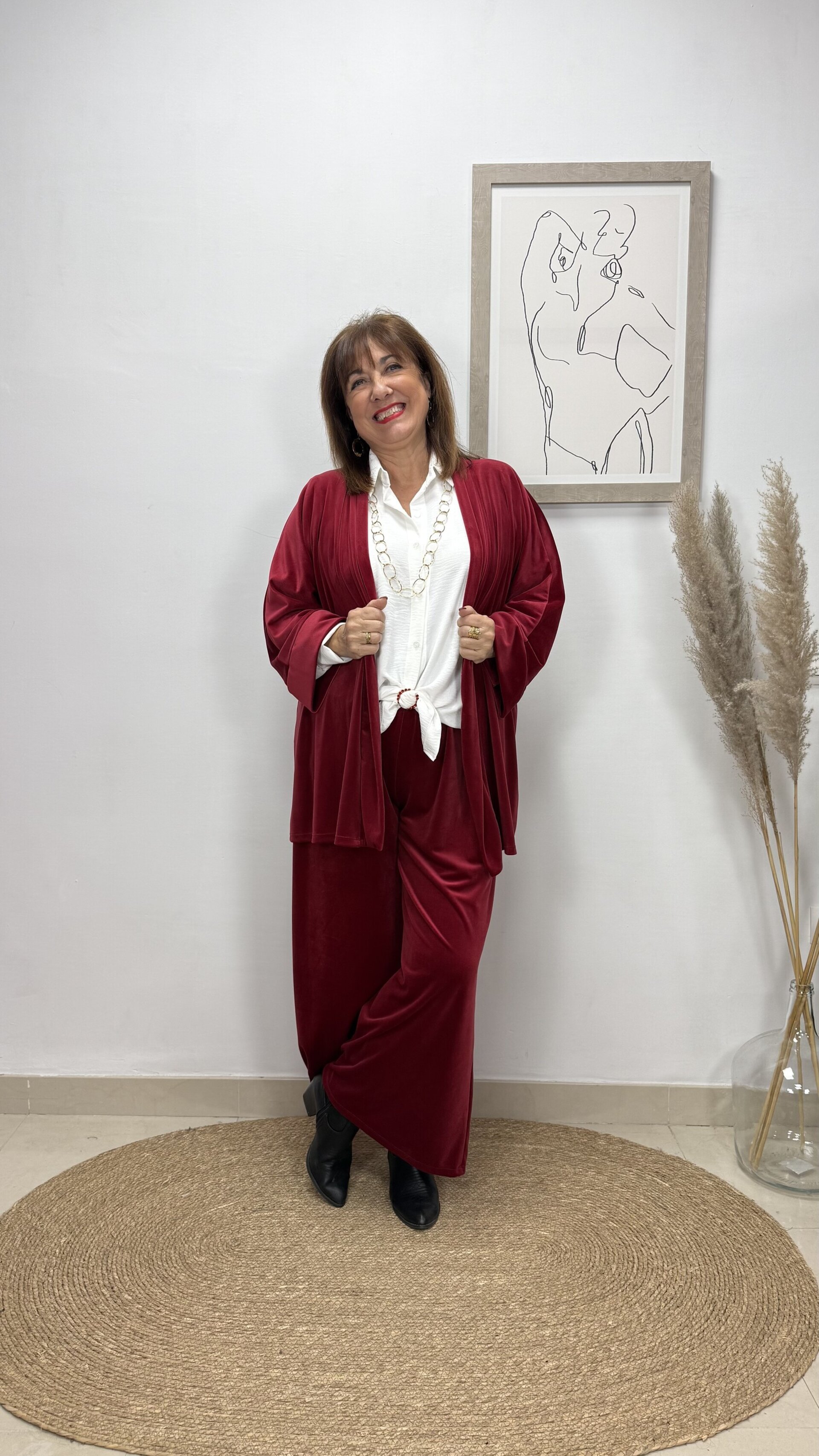 Conjunto Terciopelo Burdeos - 1