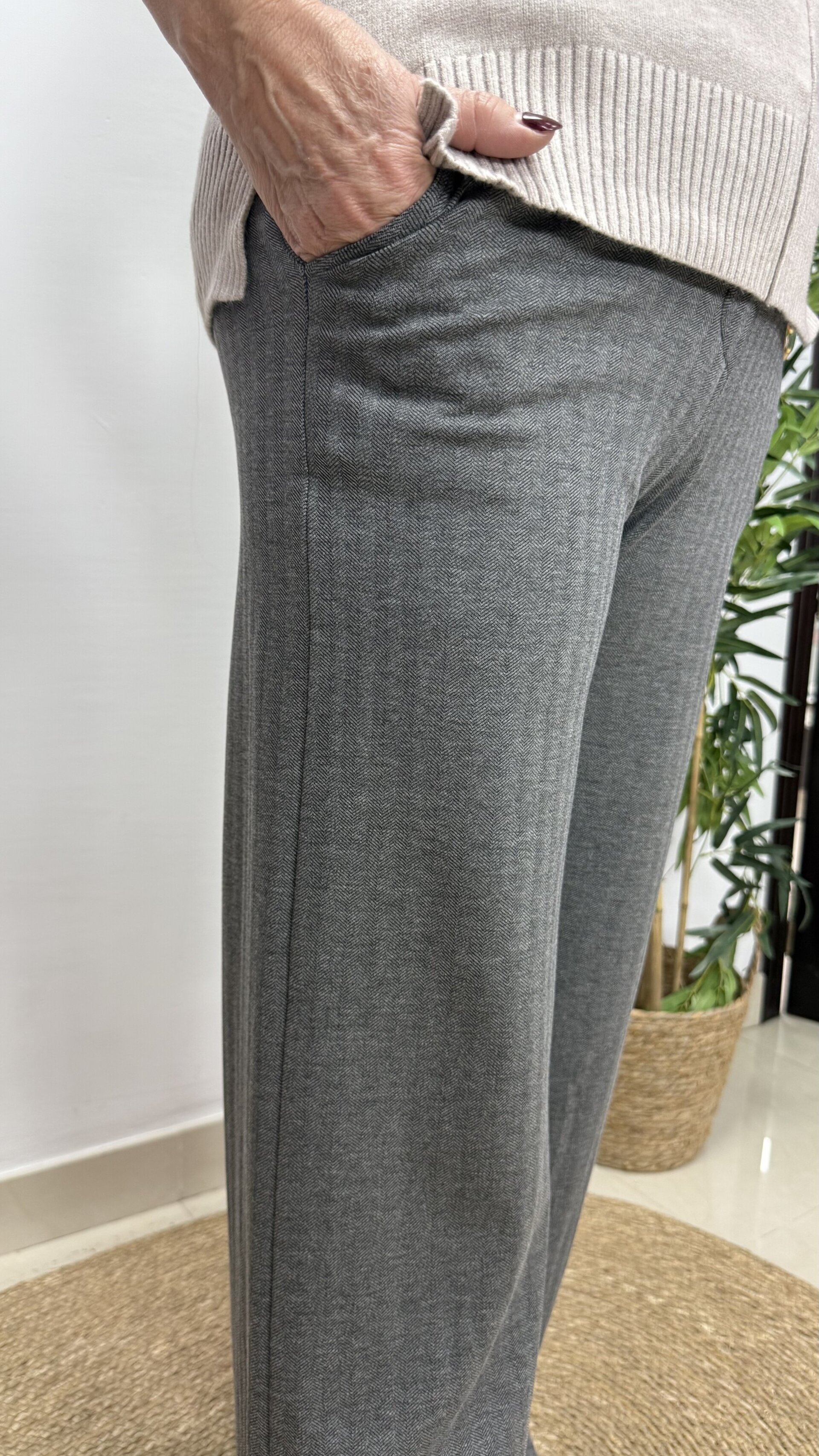 Pantalón Chino Espigado Gris Marengo - 1