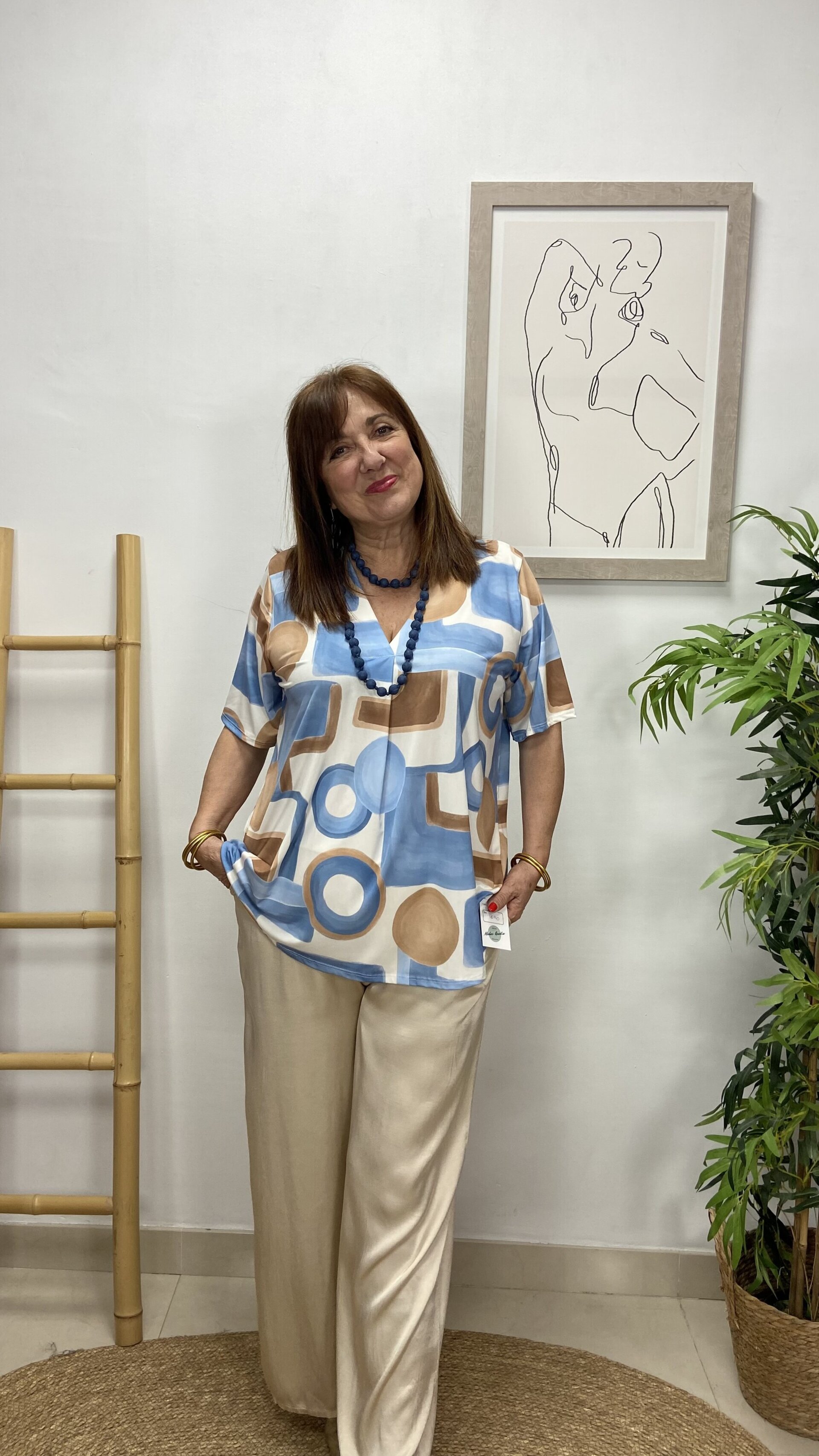 Blusa Puzzle Celeste - 1
