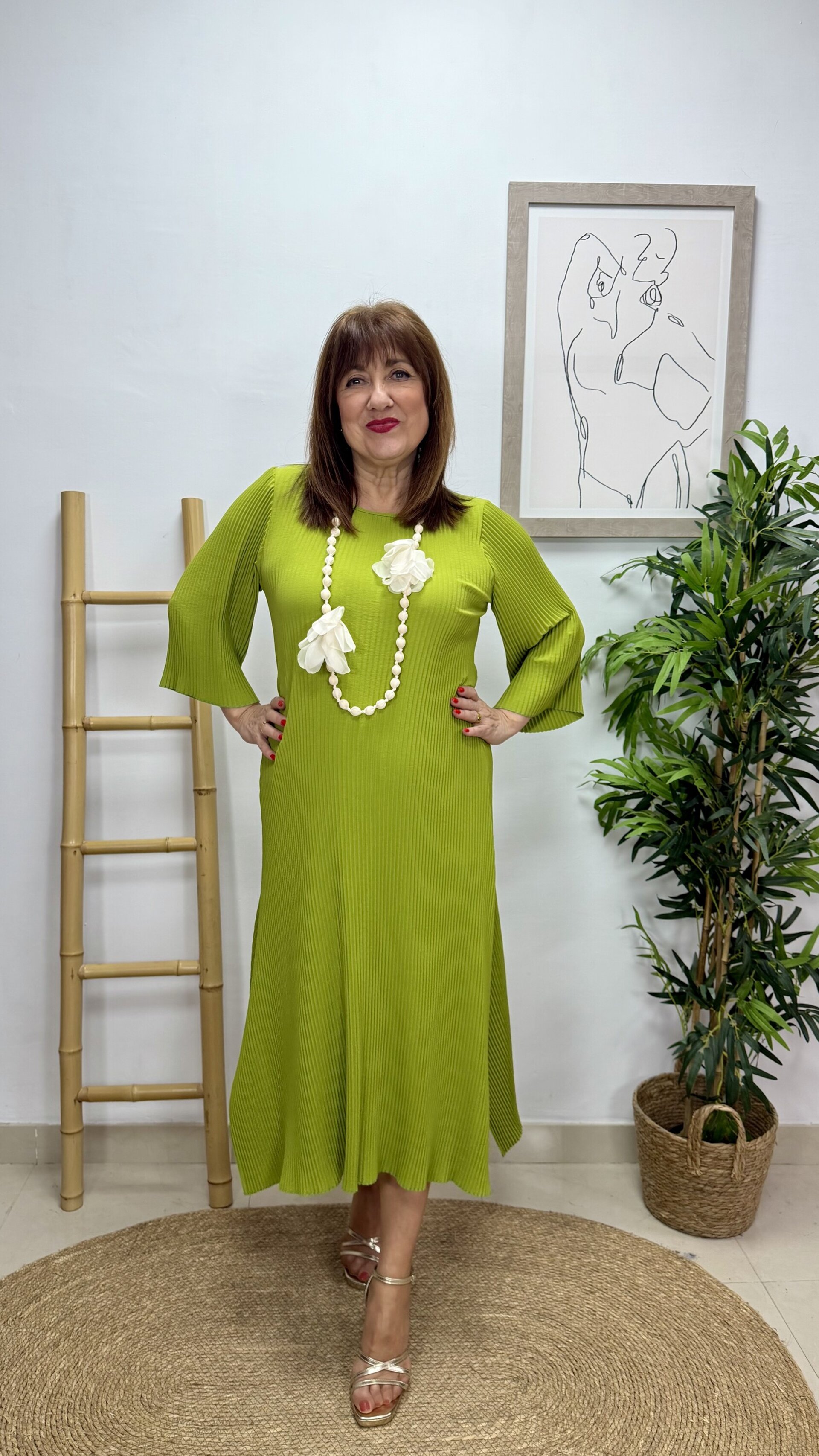 Vestido Plisado Verde - 2