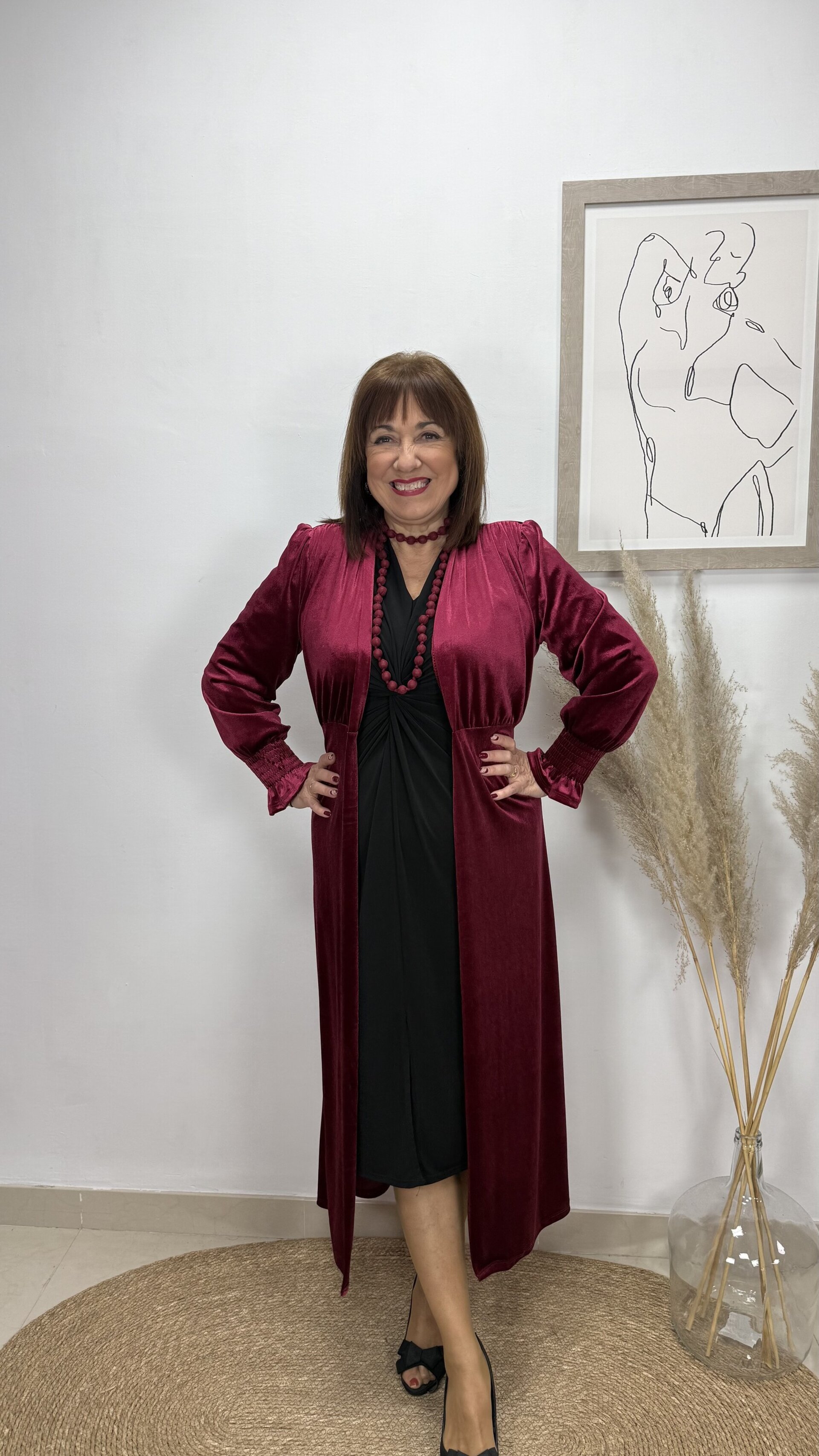 Abrigo Fiesta Burdeos - 3