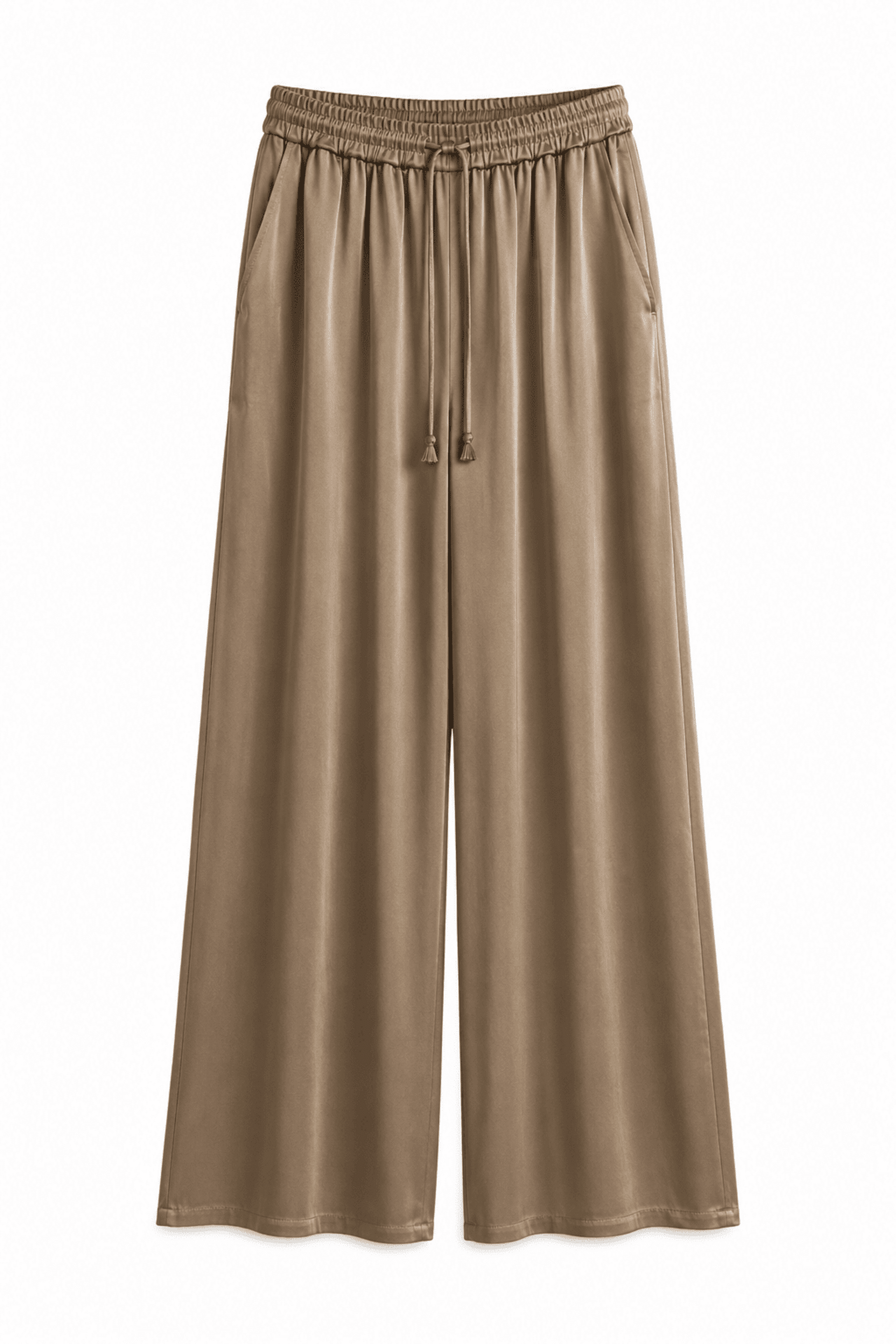 Pantalón Satén Camel - 1