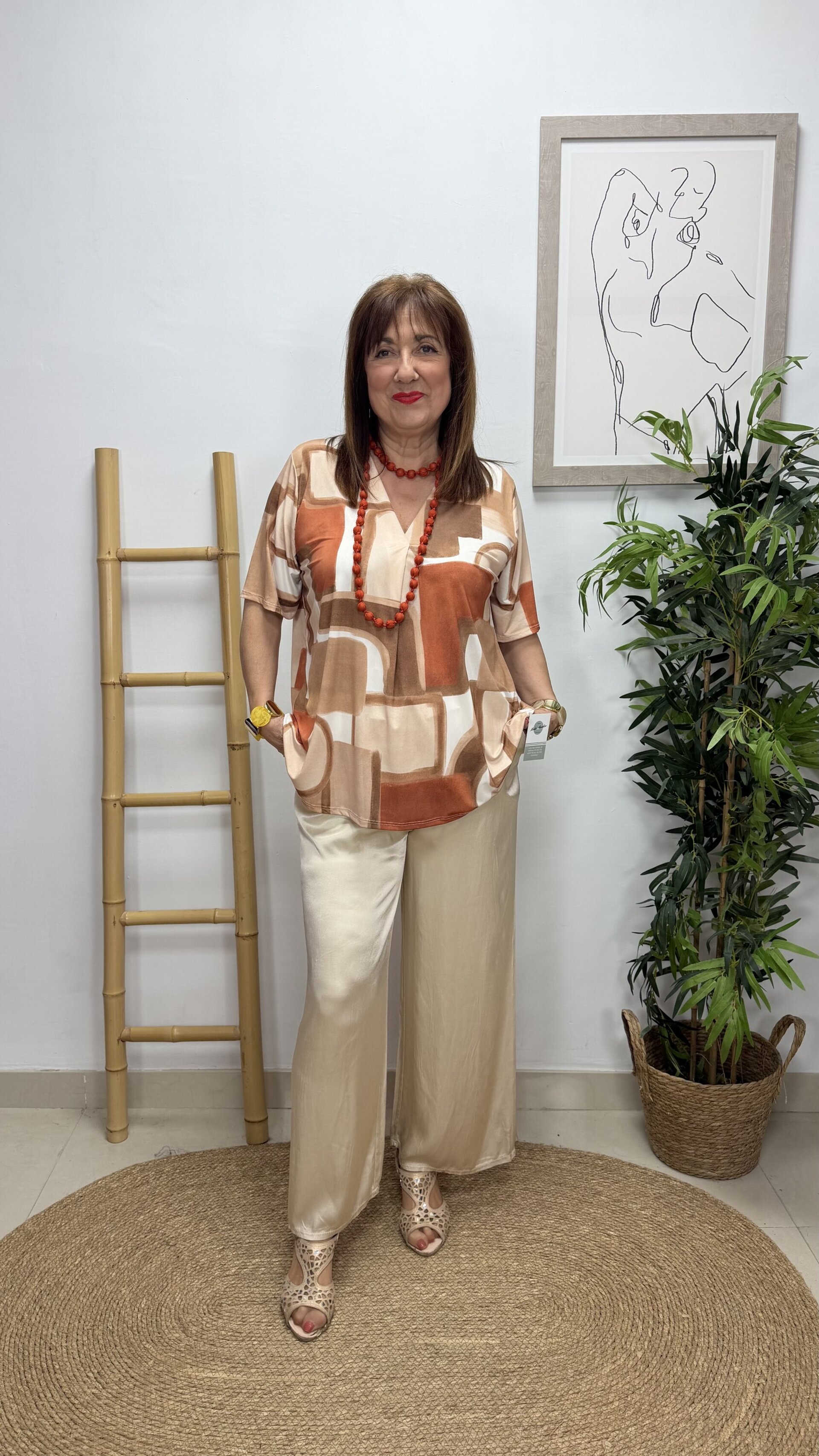 Blusa Puzzle Terracota - 1