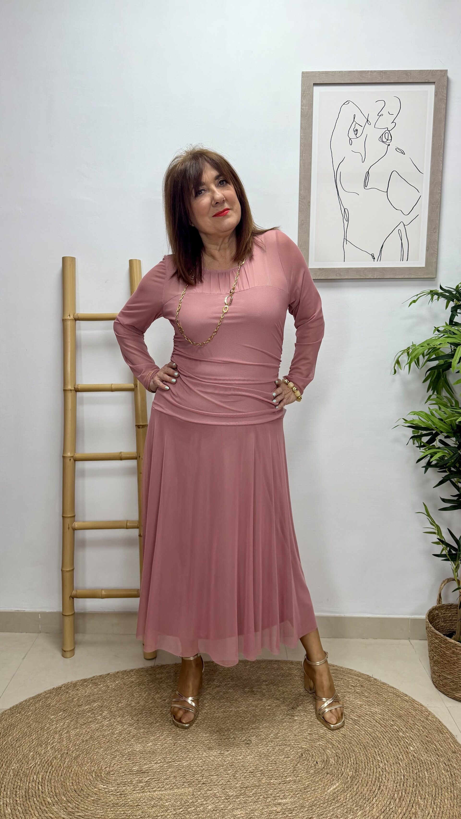 Vestido Naomi Rosa - 1