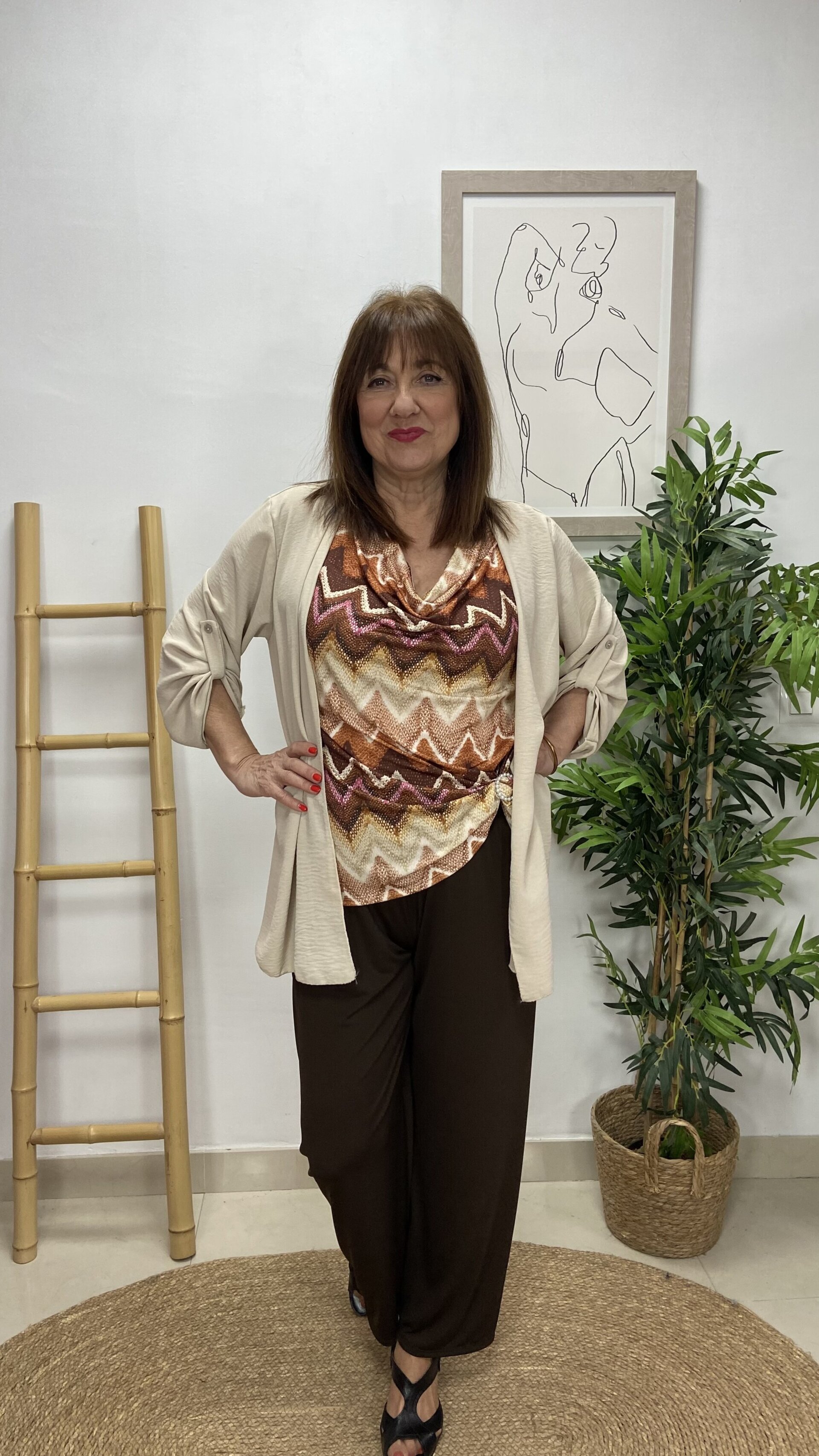 Blusa Chaqueta Integrada Beige - 2