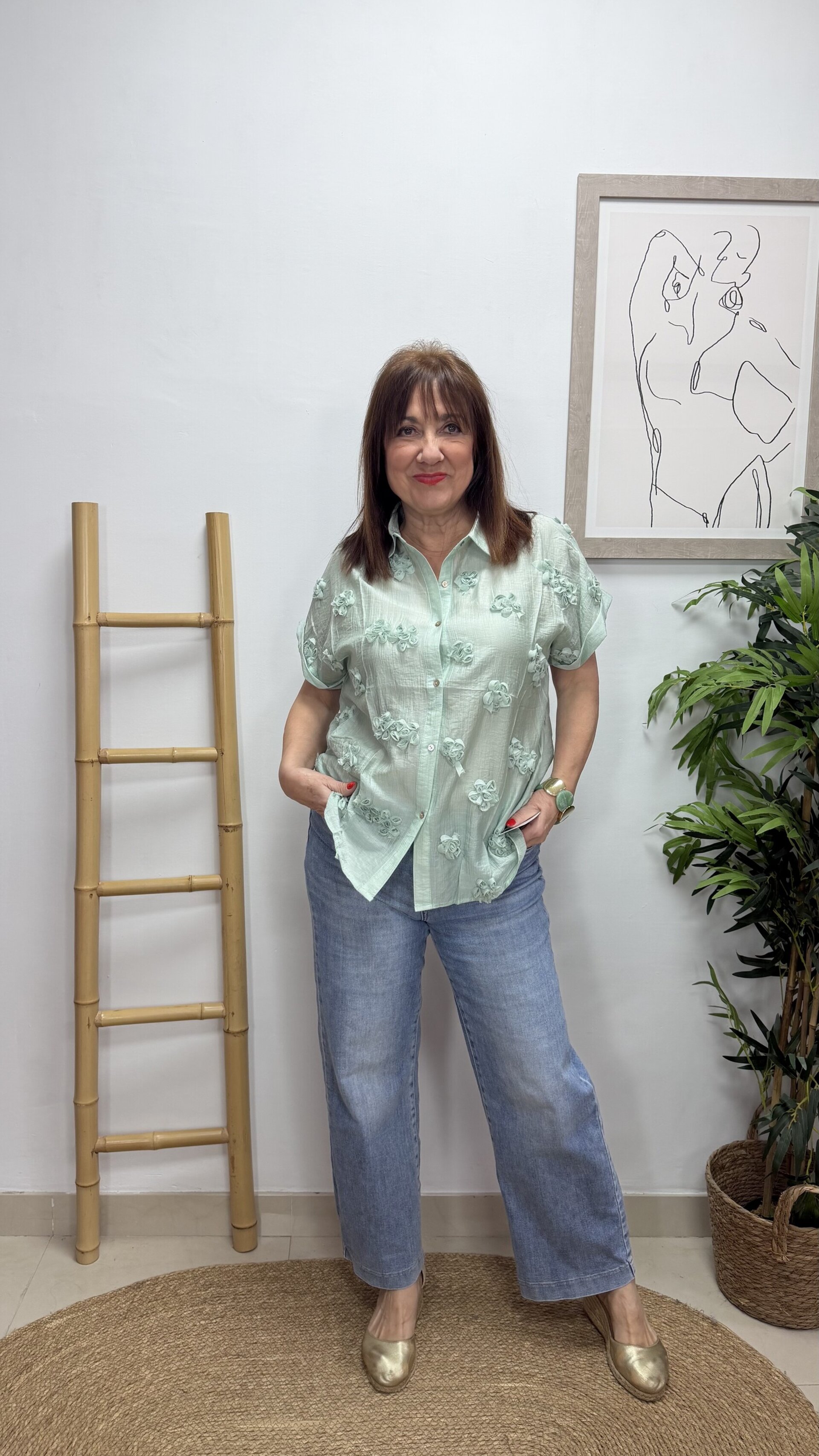 Blusa Flor Rearce Verde - 1