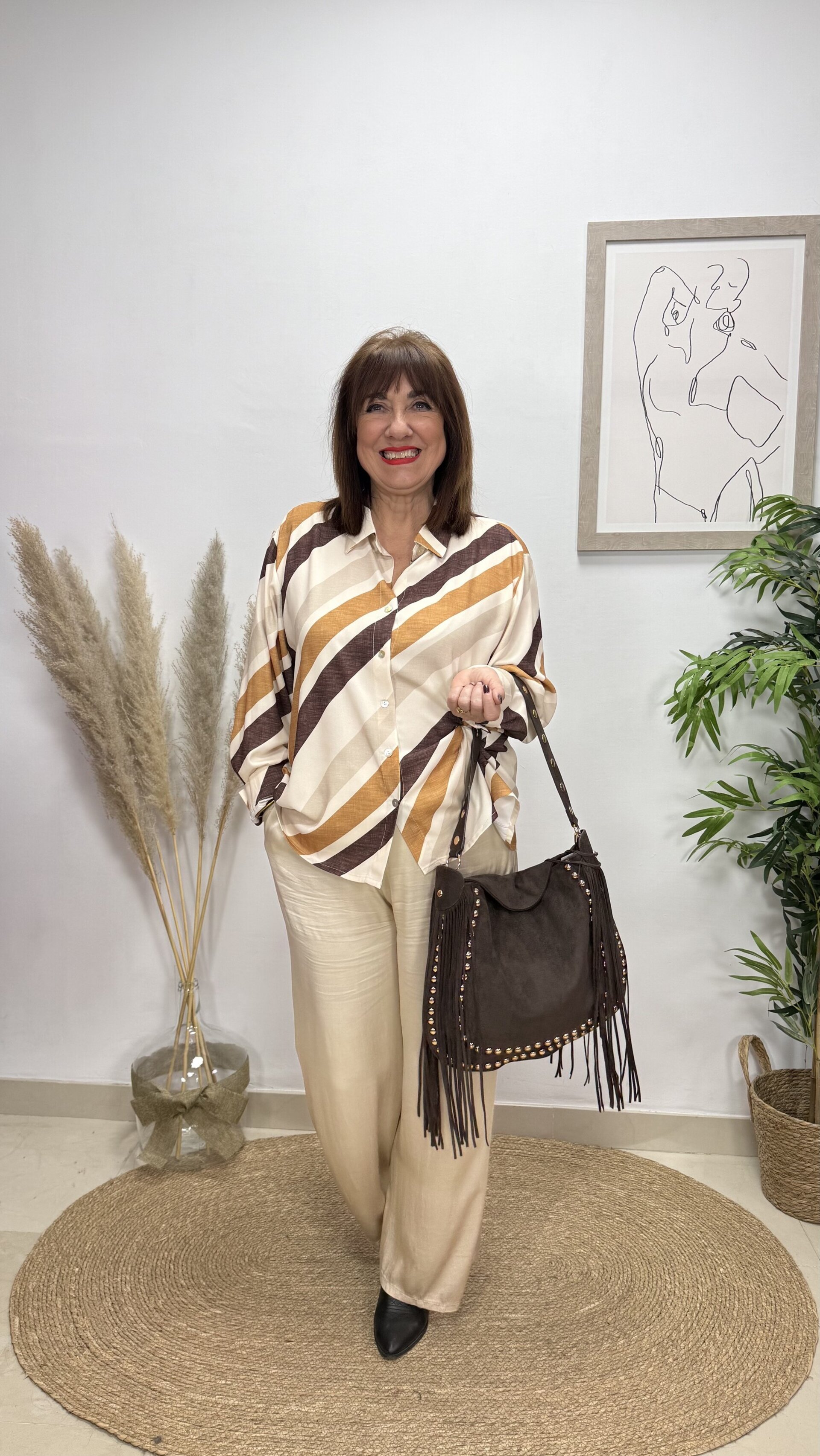 Blusa Camisera Rayada - 1