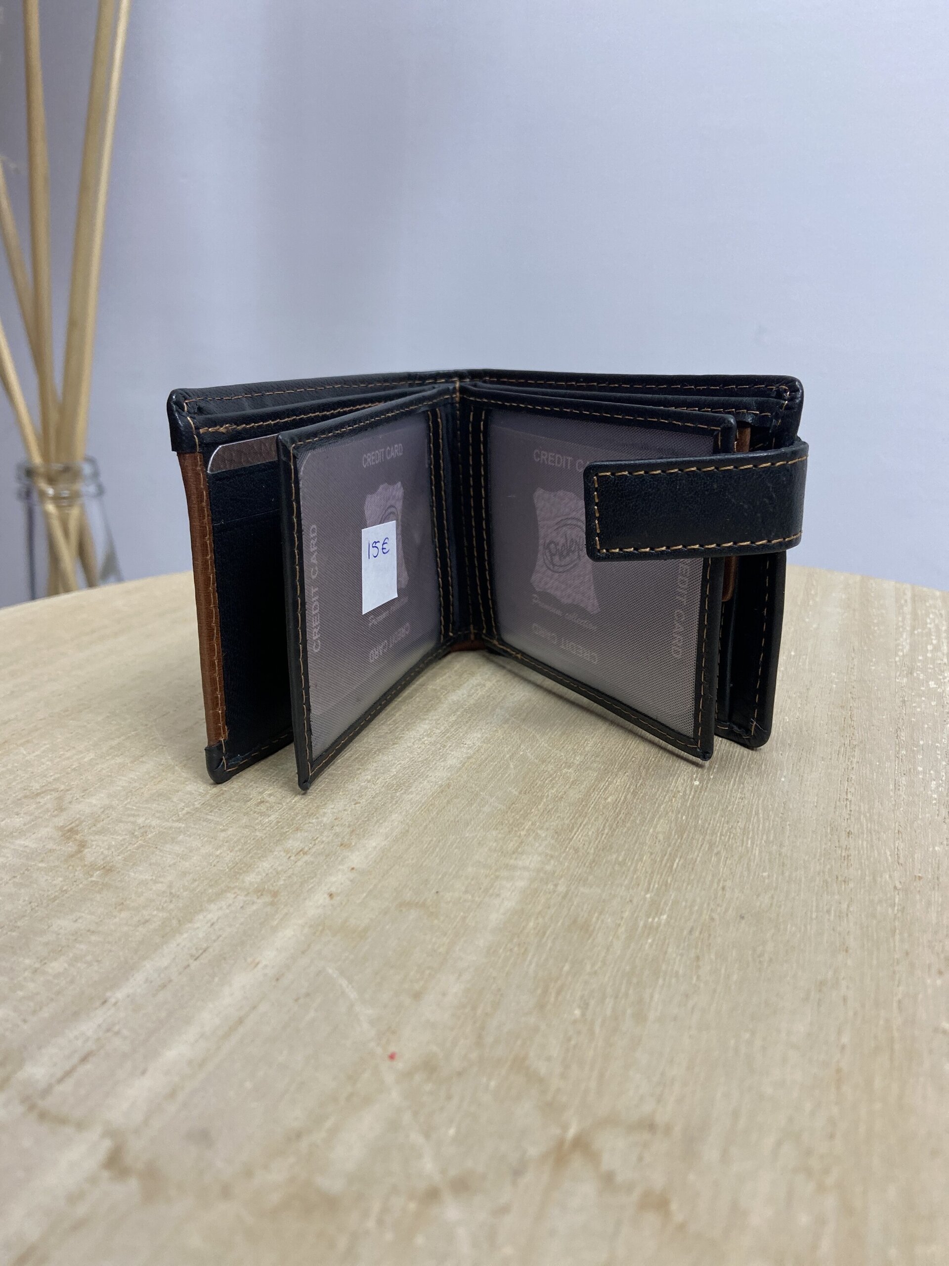 Cartera Piel Marrón - Negra - 3