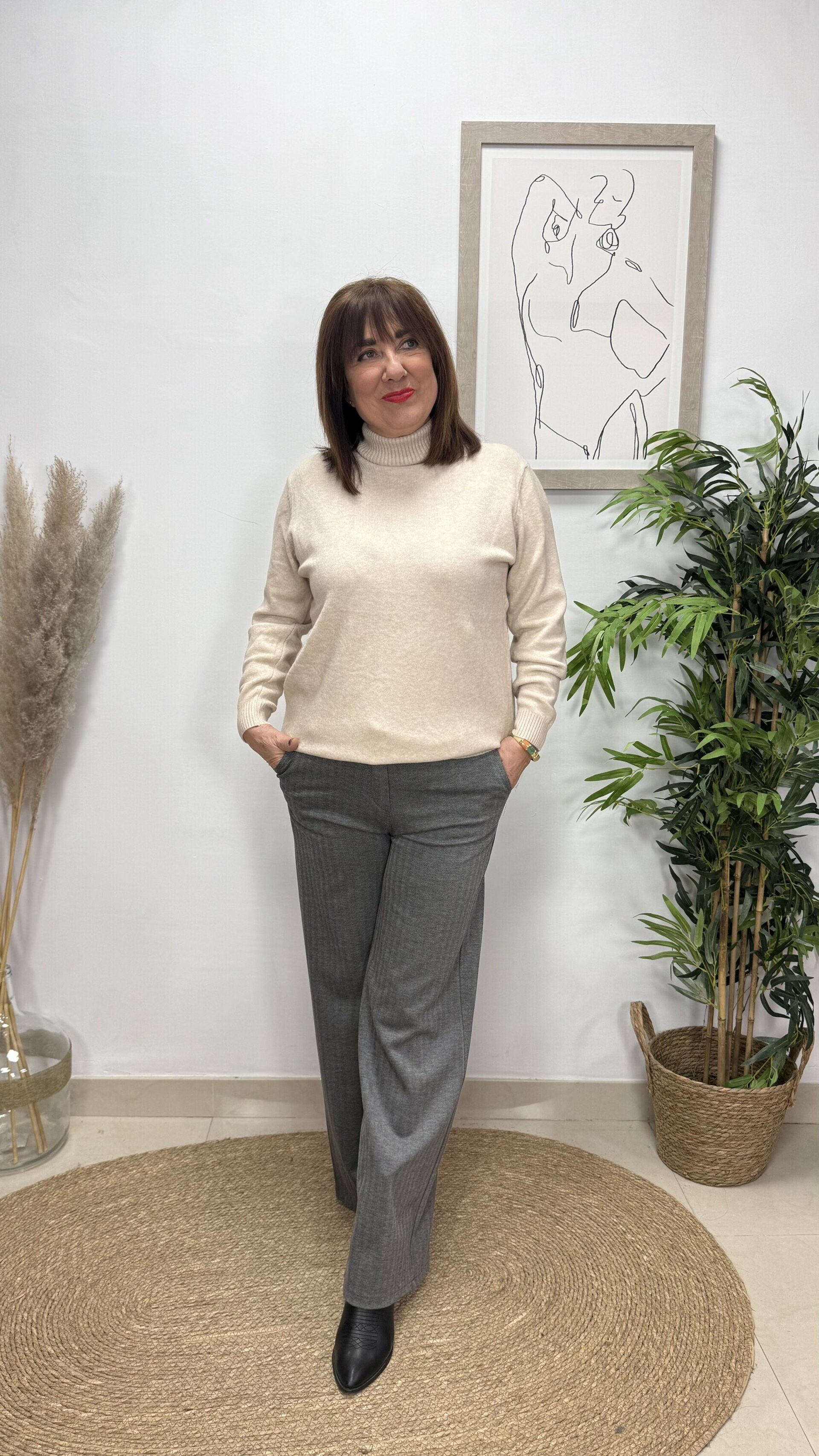 Jersey Cisne Ana Beige - 1