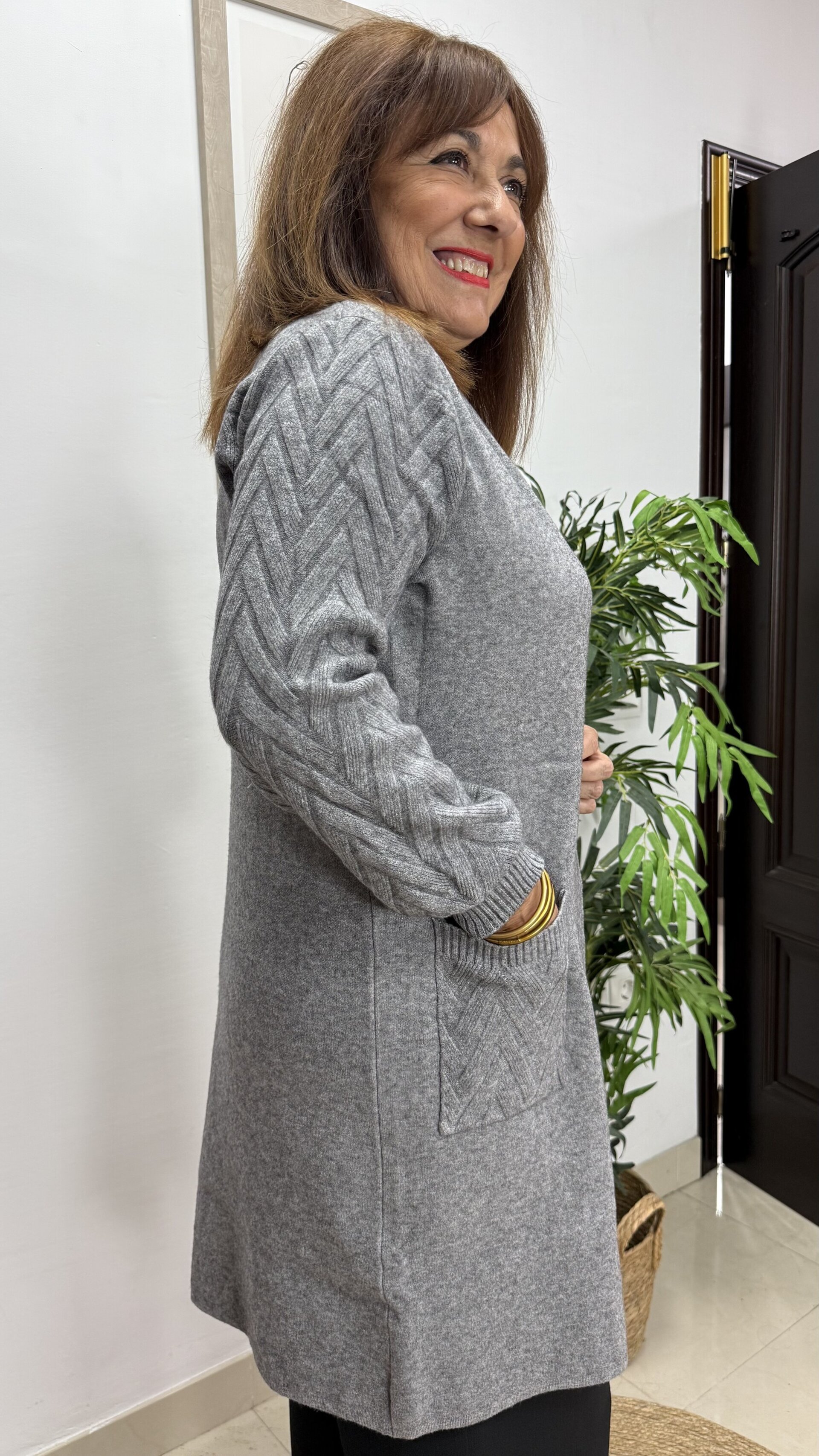 Rebeca Smoking Trenzada Gris - 2