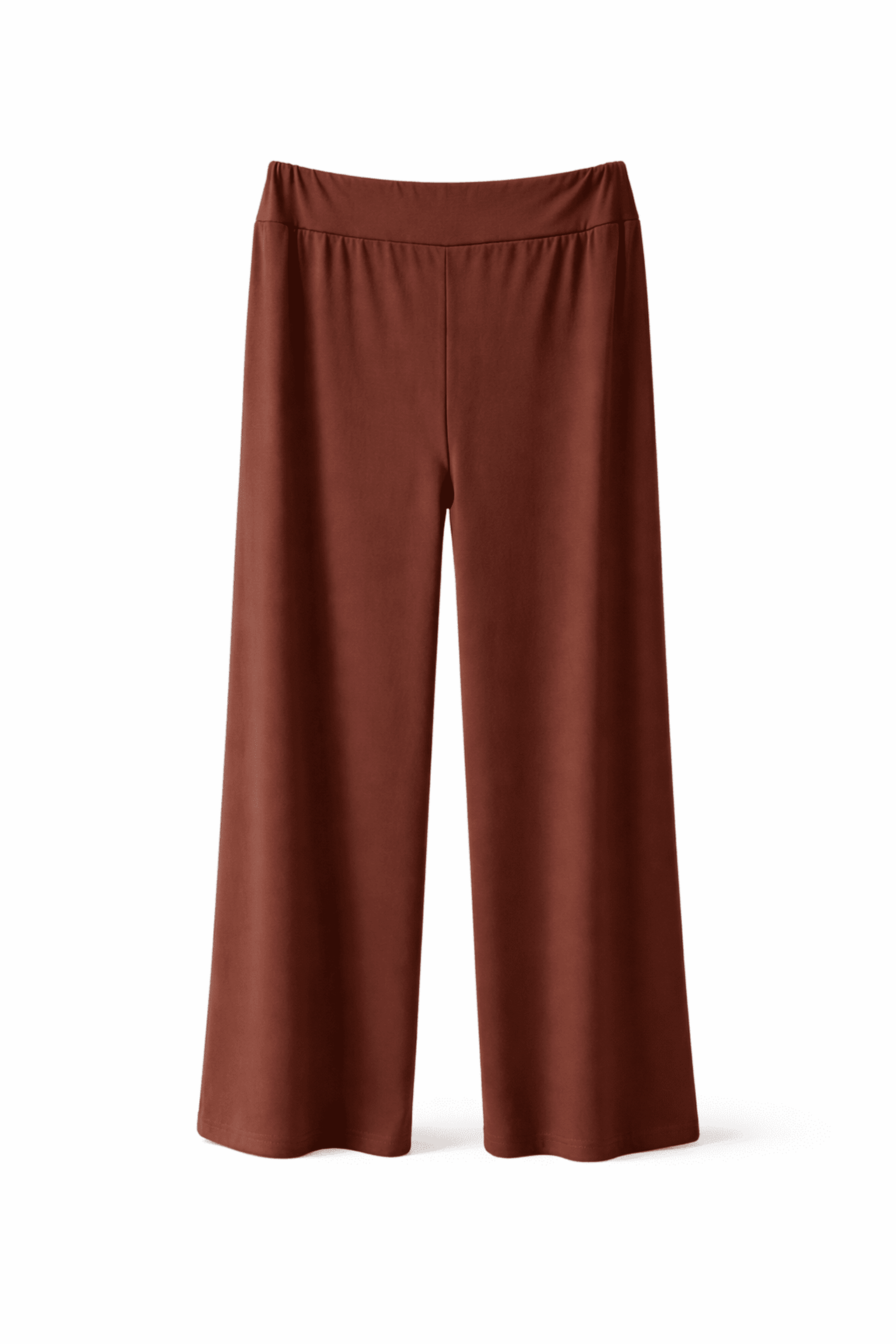 Pantalón Liso Licra Fría Bolsillo Marrón - 1