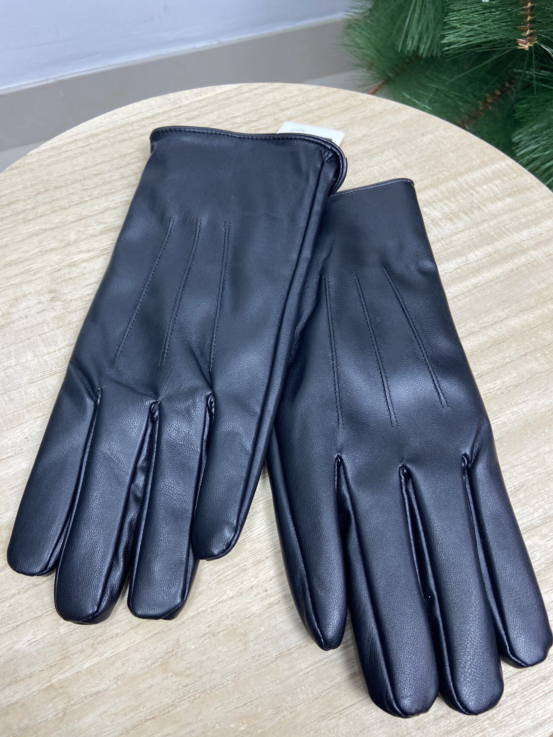Guantes Polipiel Hombre Negro - 1