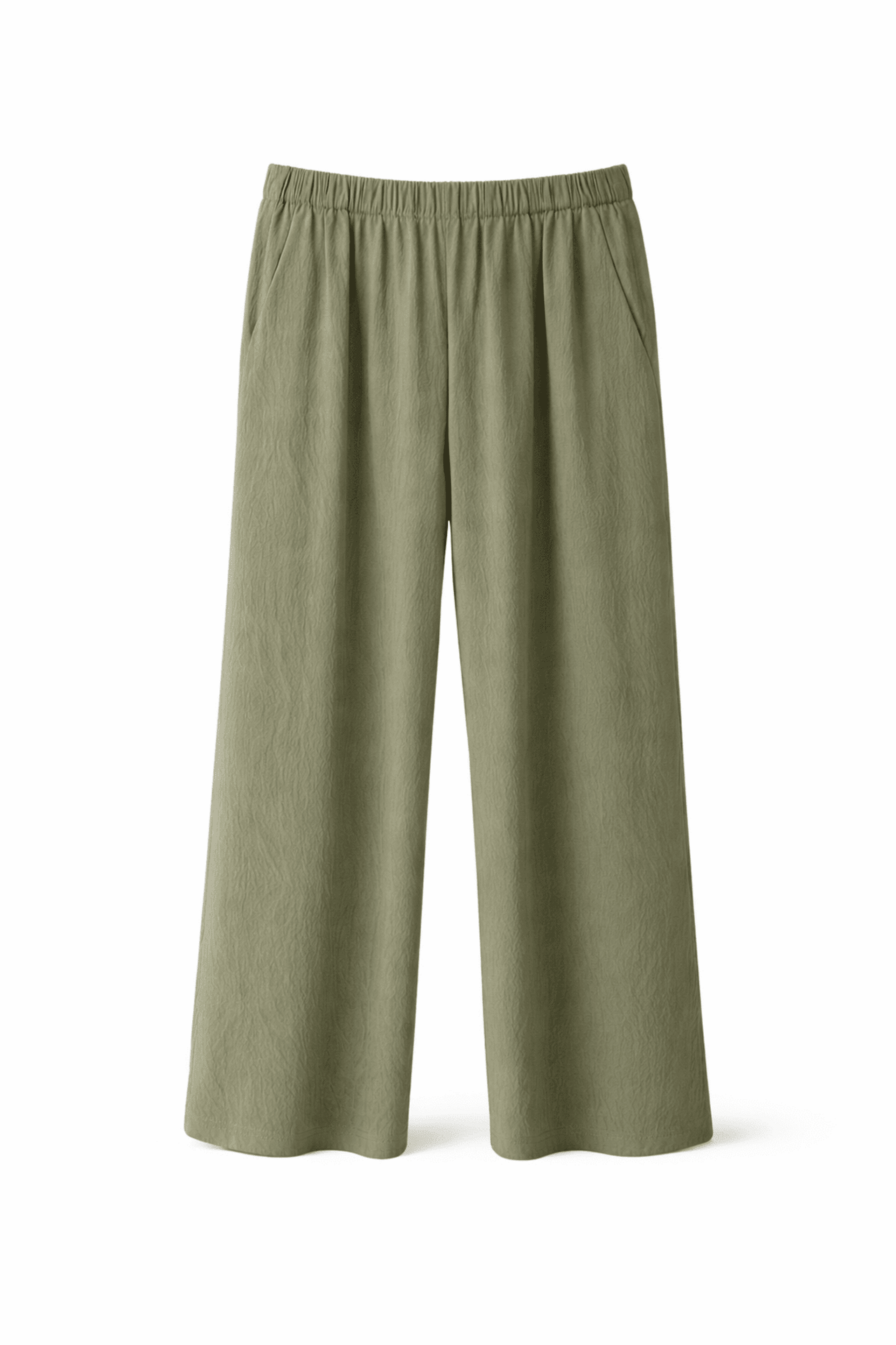 Pantalón Crepe Bolsillo Verde - 1