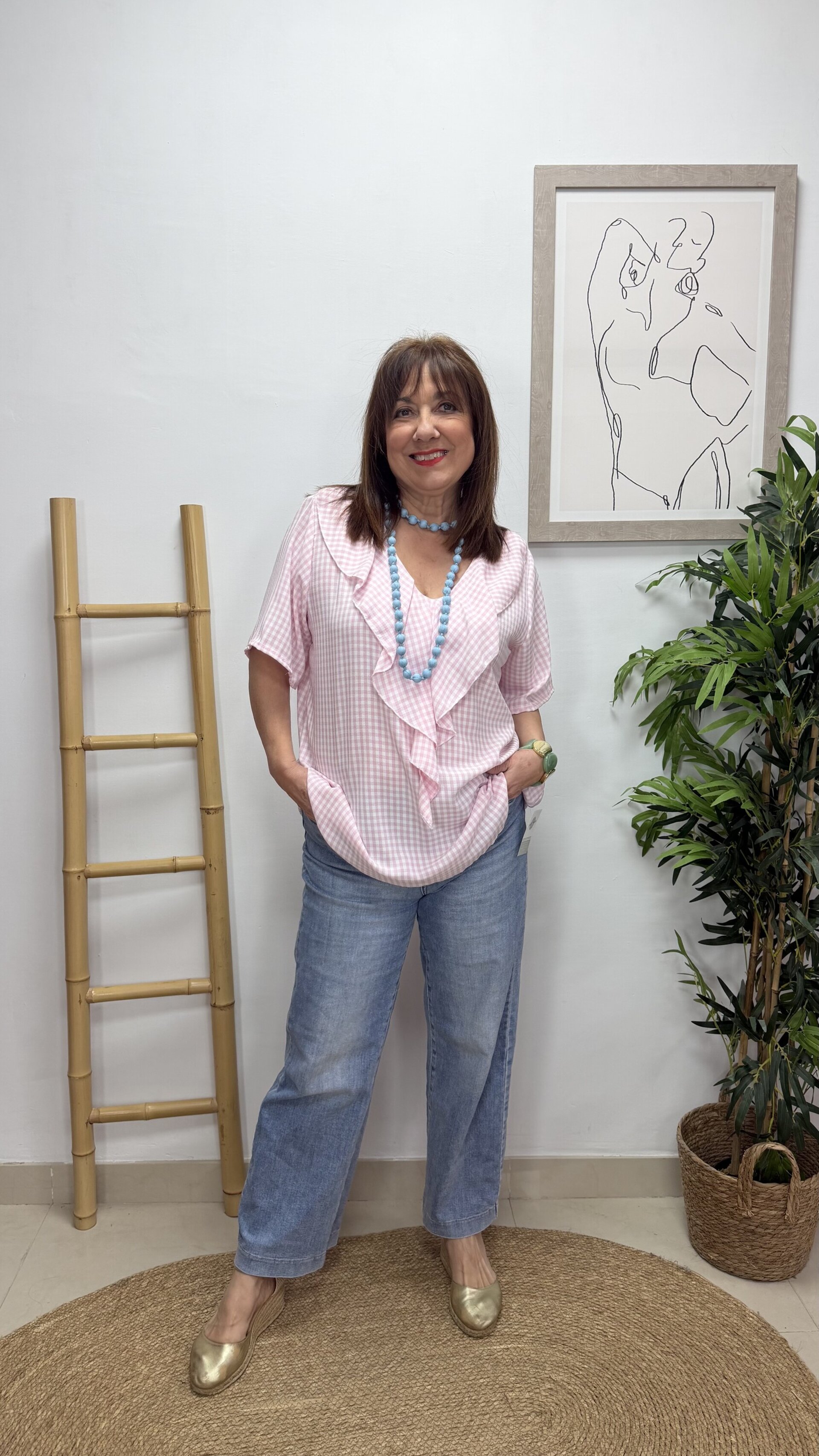 Blusa Vichy Rosa - 1